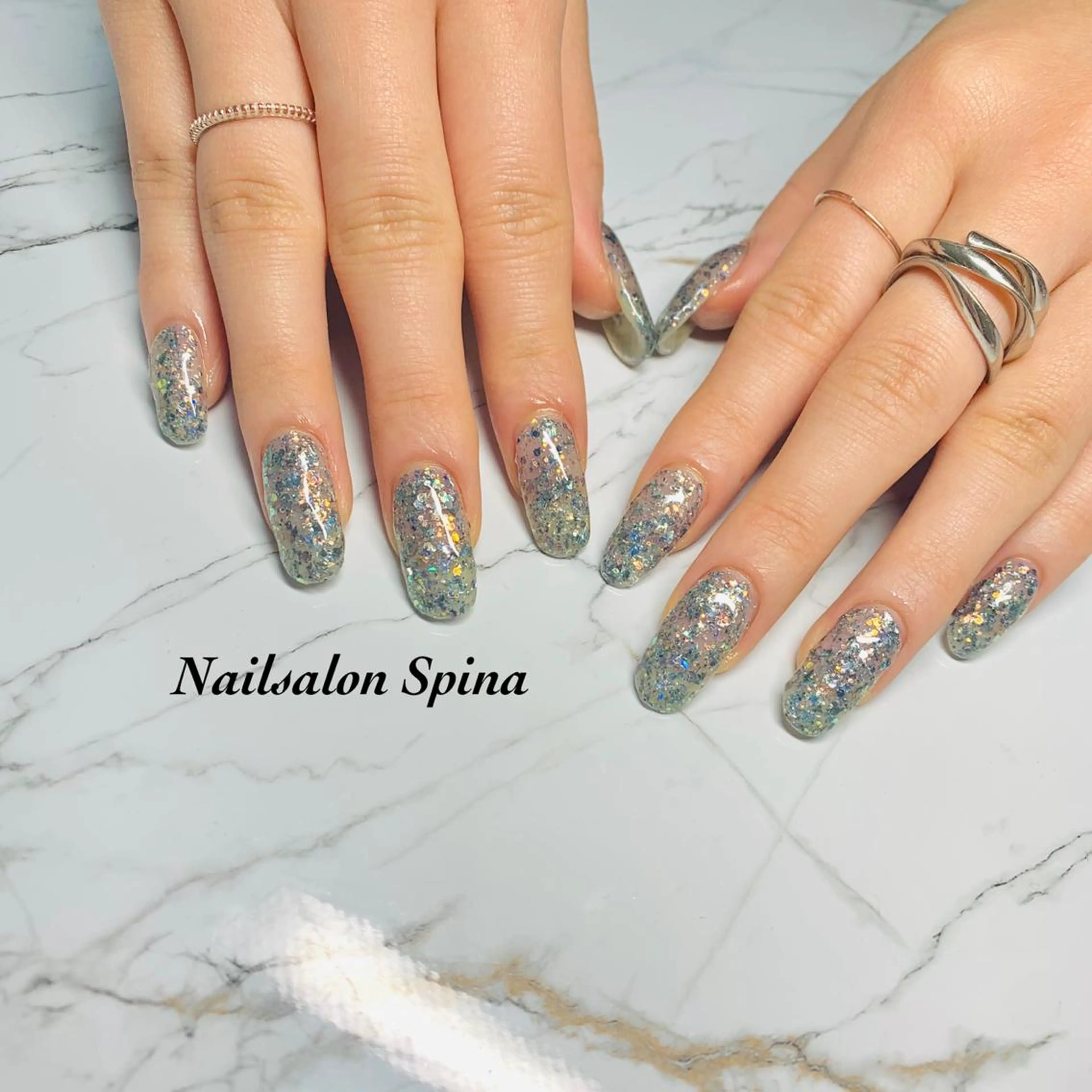 ネイル ジェルネイル キラキラネイル ラメ(グリッター) ワンカラーネイル パラジェル Nailsalon Spina 琴美のネイルデザイン