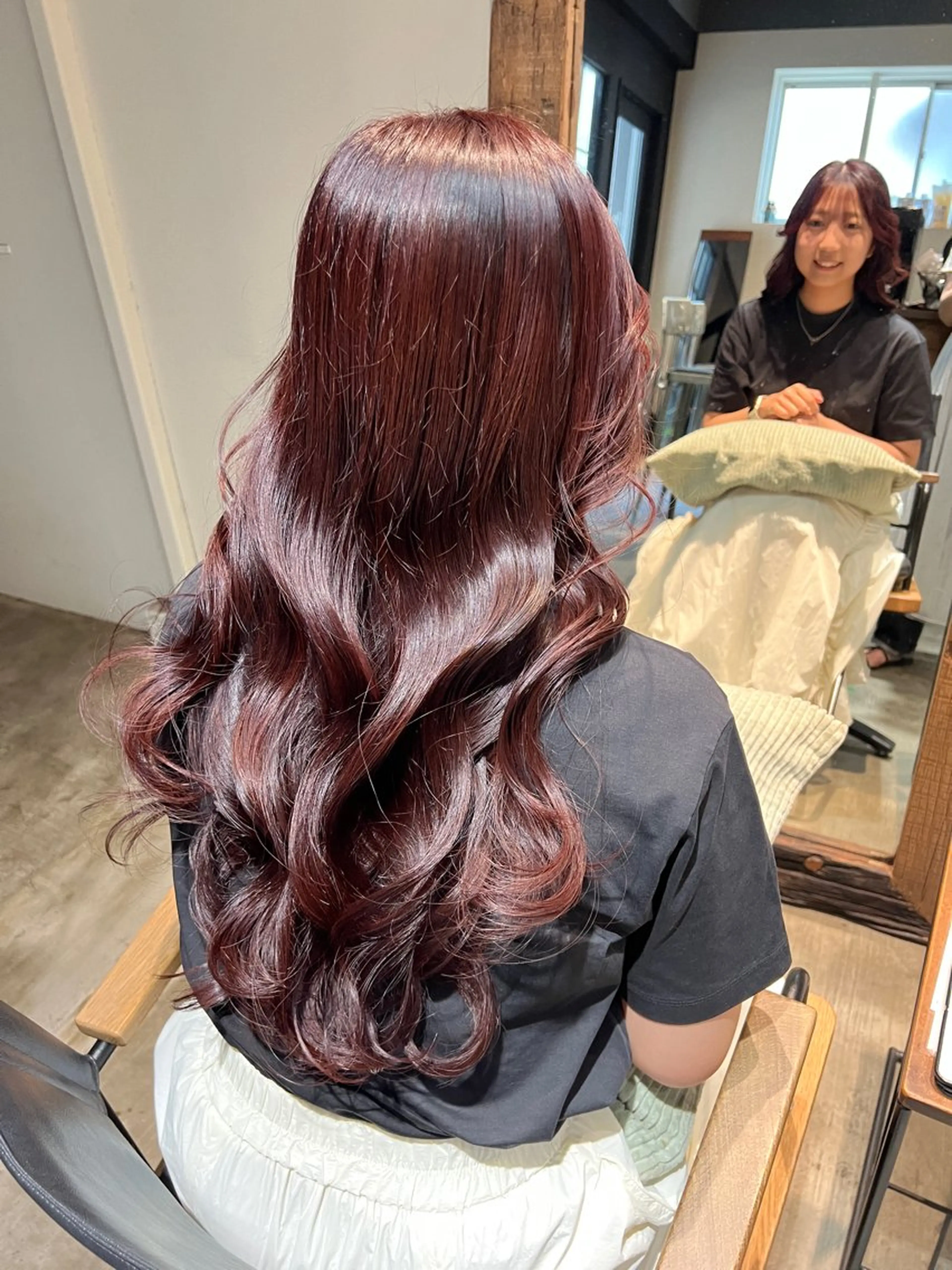 ロング カラー ブリーチ ブリーチなしカラー 野々村 朋美のヘアスタイル