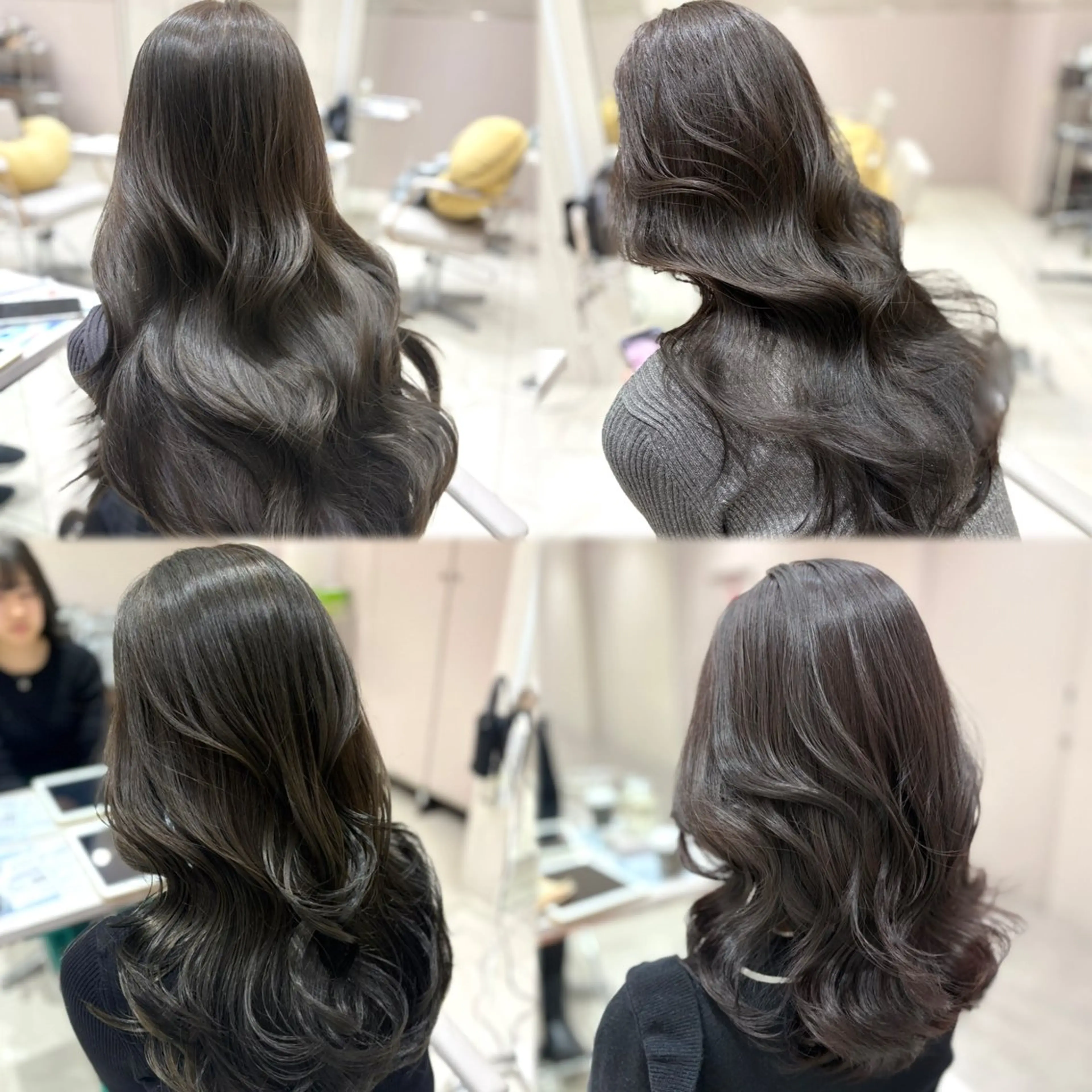 ロング カラー グレージュ ヘアカラー トリートメント 銀座/オリーブ/ 透明感カラー✨りくのヘアスタイル