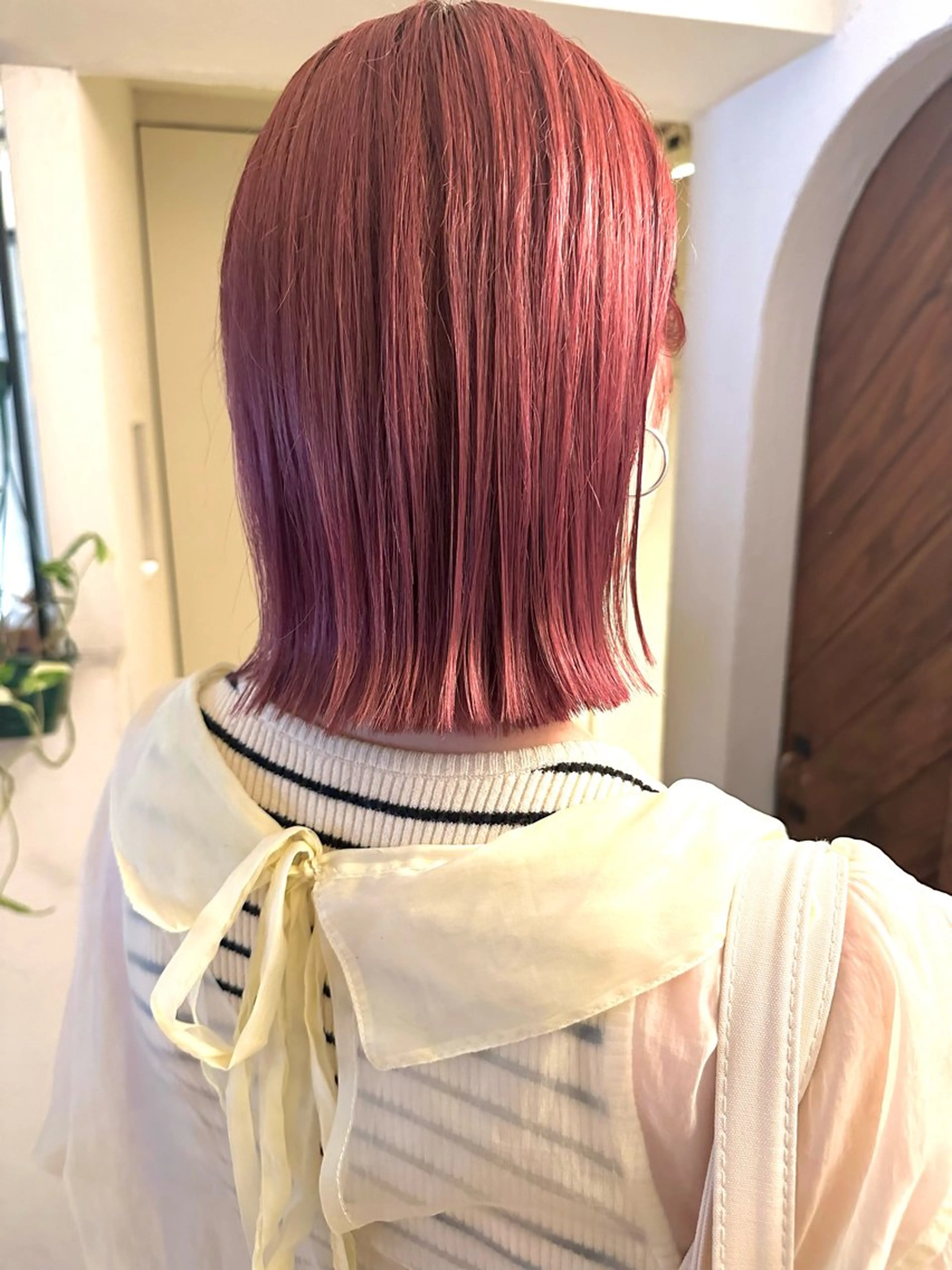 ミディアム カラー 🧡ono🧡暖色/ 切りっぱなしボブ🧡のヘアスタイル
