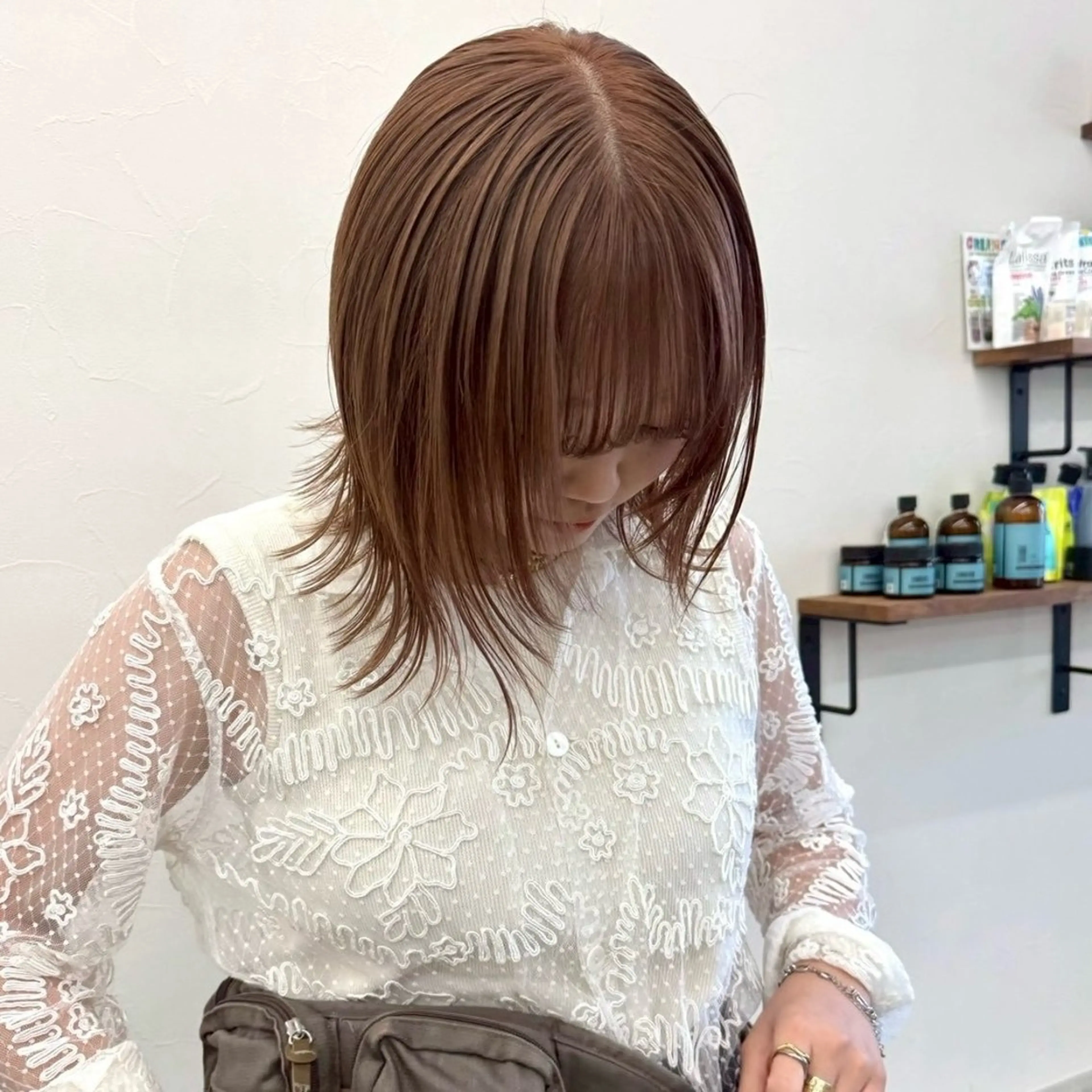 ミディアム カット トリートメント 🌙ボブ特化×透明感 カラー リナ🌙のヘアスタイル