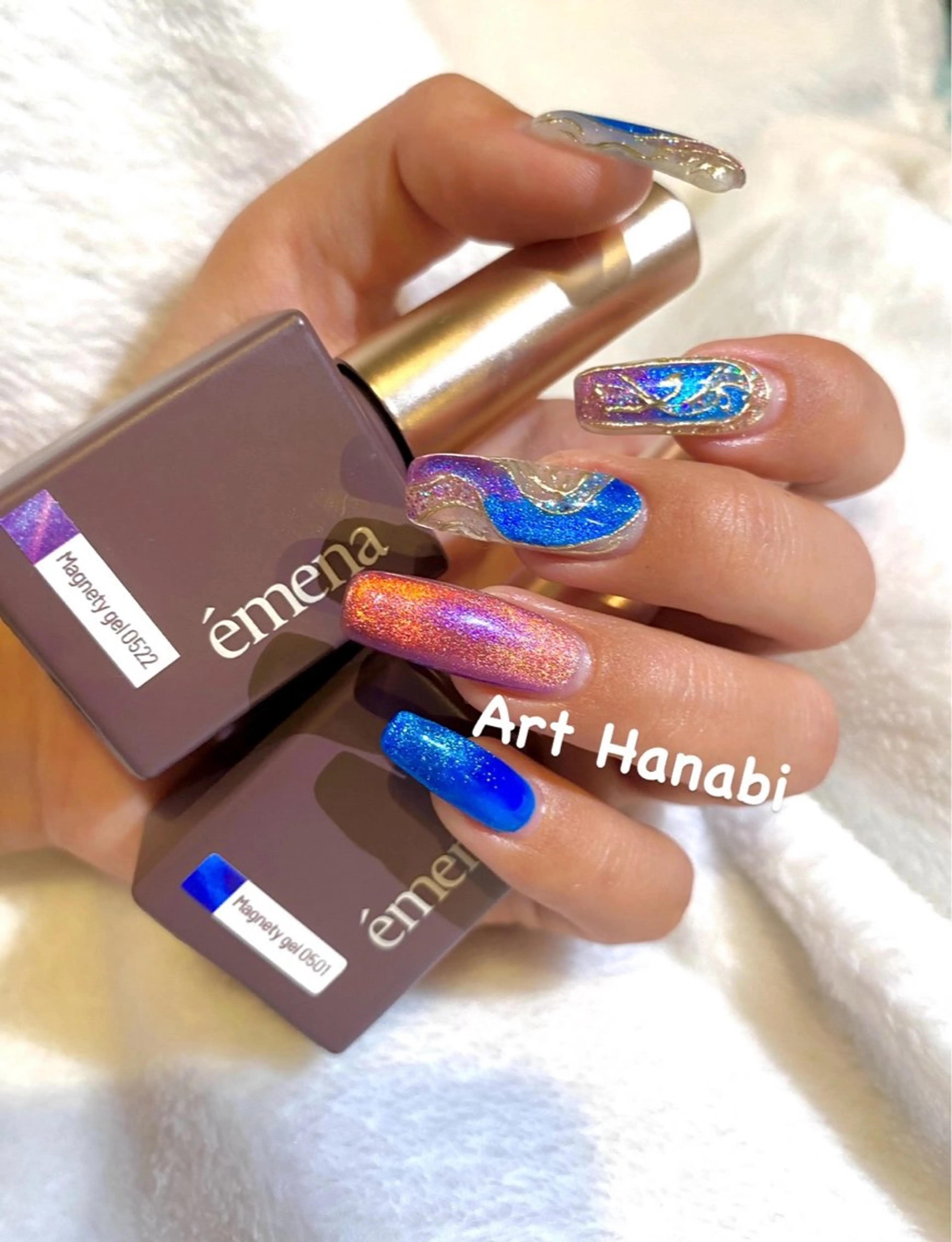 ネイル アートネイル ジェルネイル マグネットネイル Art Hanabi所属・Art Hanabi ミリのネイルデザイン