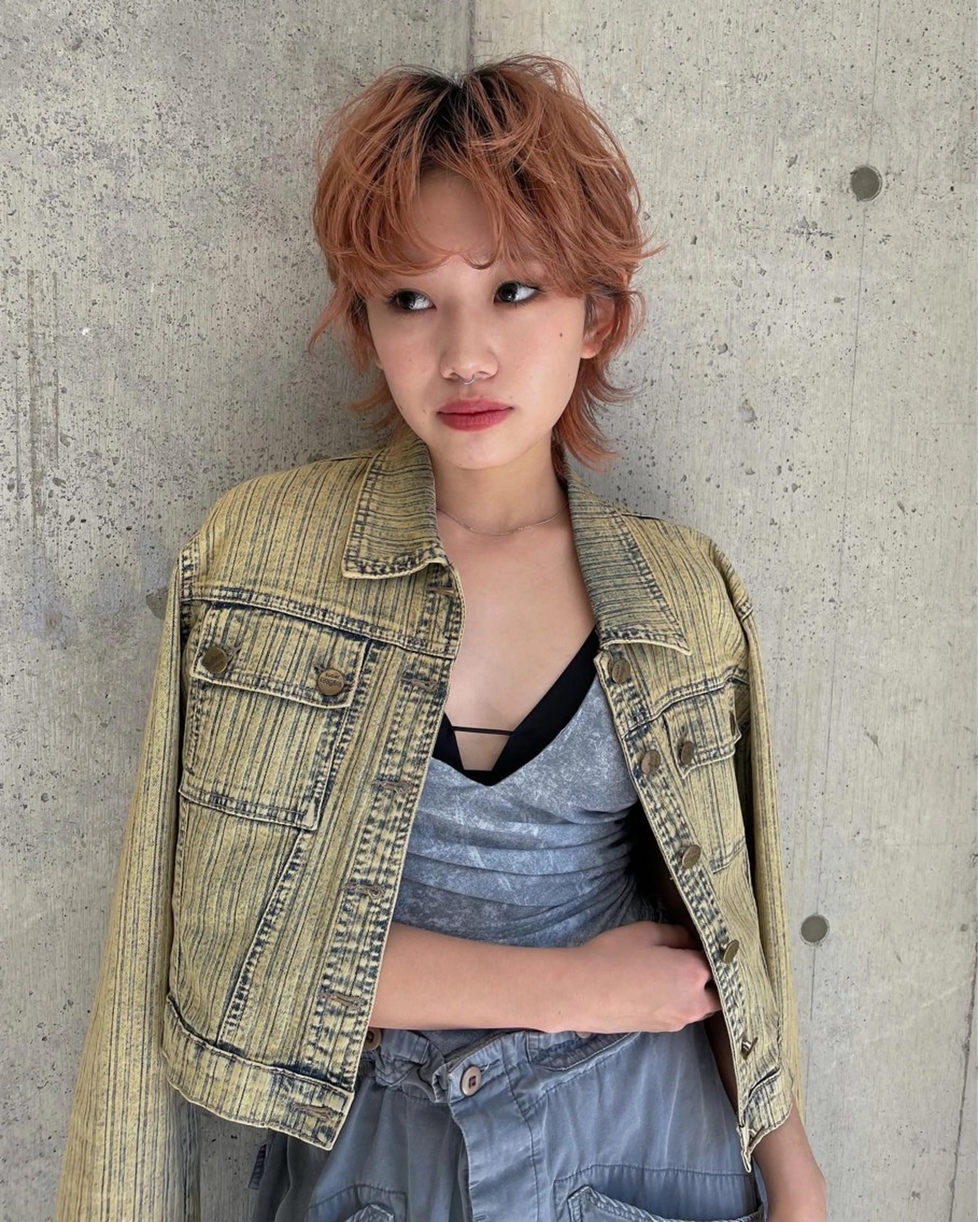 ショート カラー パーマ/レイヤー 岩山丈一郎のヘアスタイル