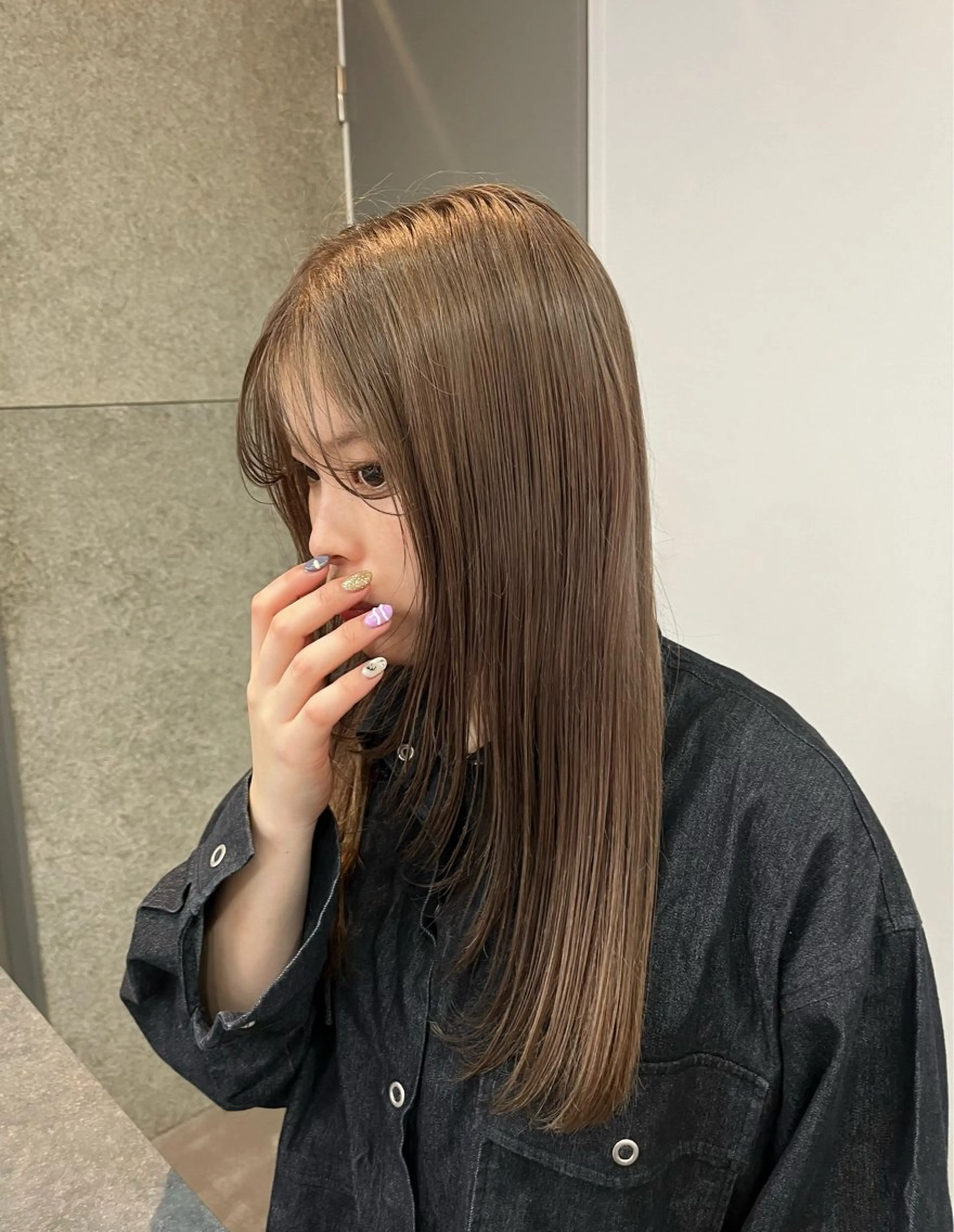 ロング カラー 竹内 菜々子のヘアスタイル