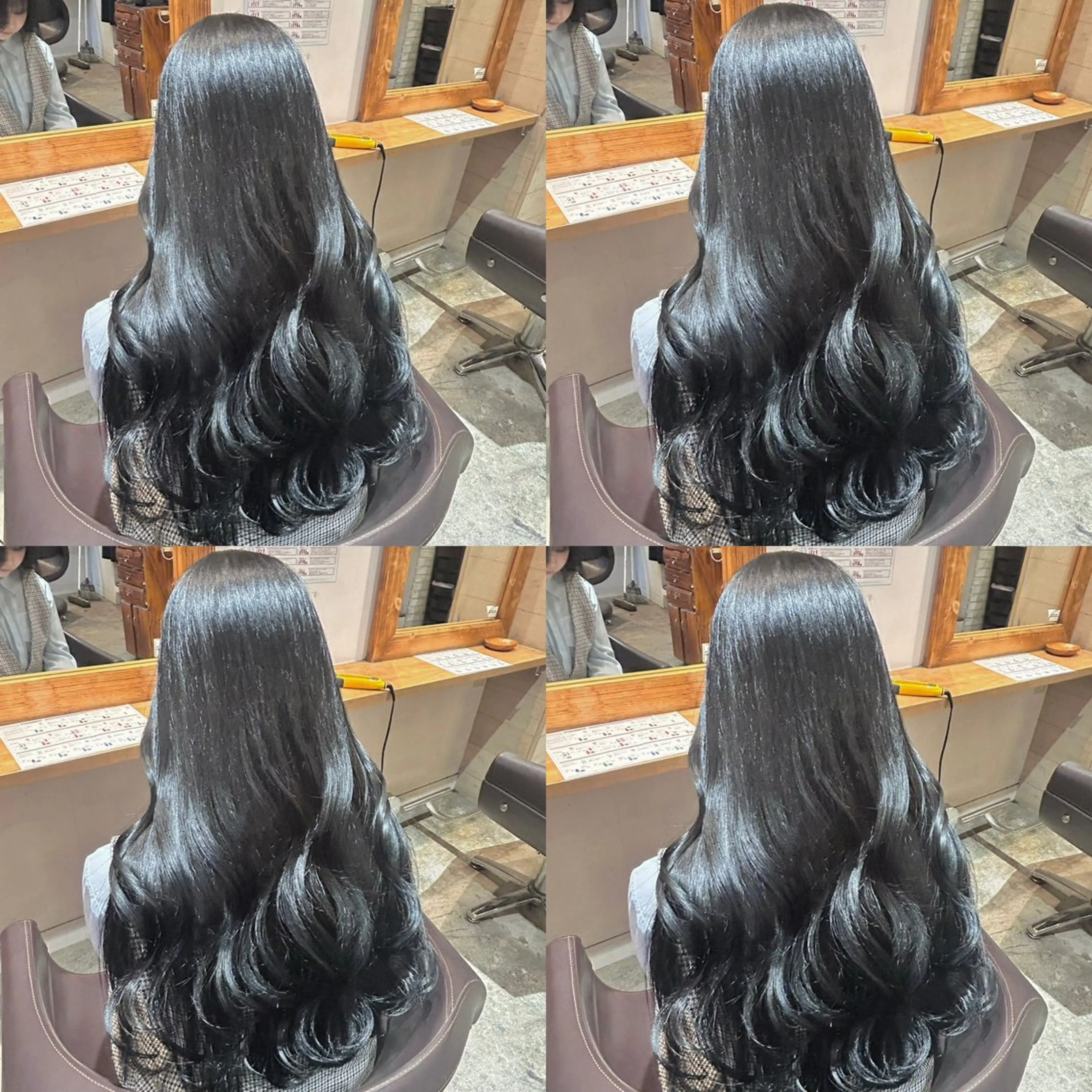 ロング カラー 黒髪 ブルーカラー ブルーブラック 髪質改善 韓国風ヘア カット ヘアカラー トリートメント 韓国レイヤー ×髪質改善✨純大のヘアスタイル