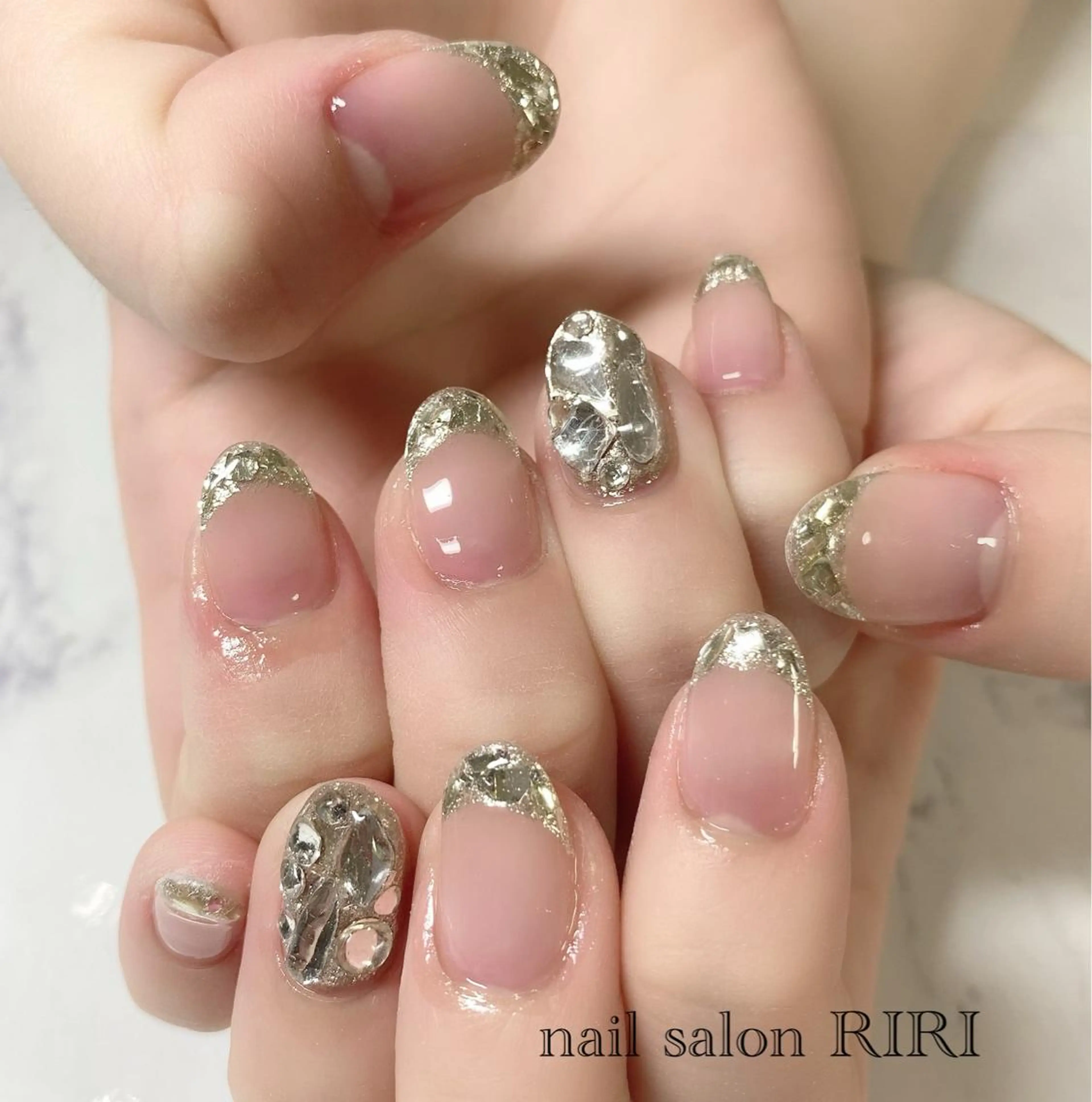 ネイル フレンチネイル ガラスフレンチ private  nail  salon RIRI所属・RIRI リリのネイルデザイン