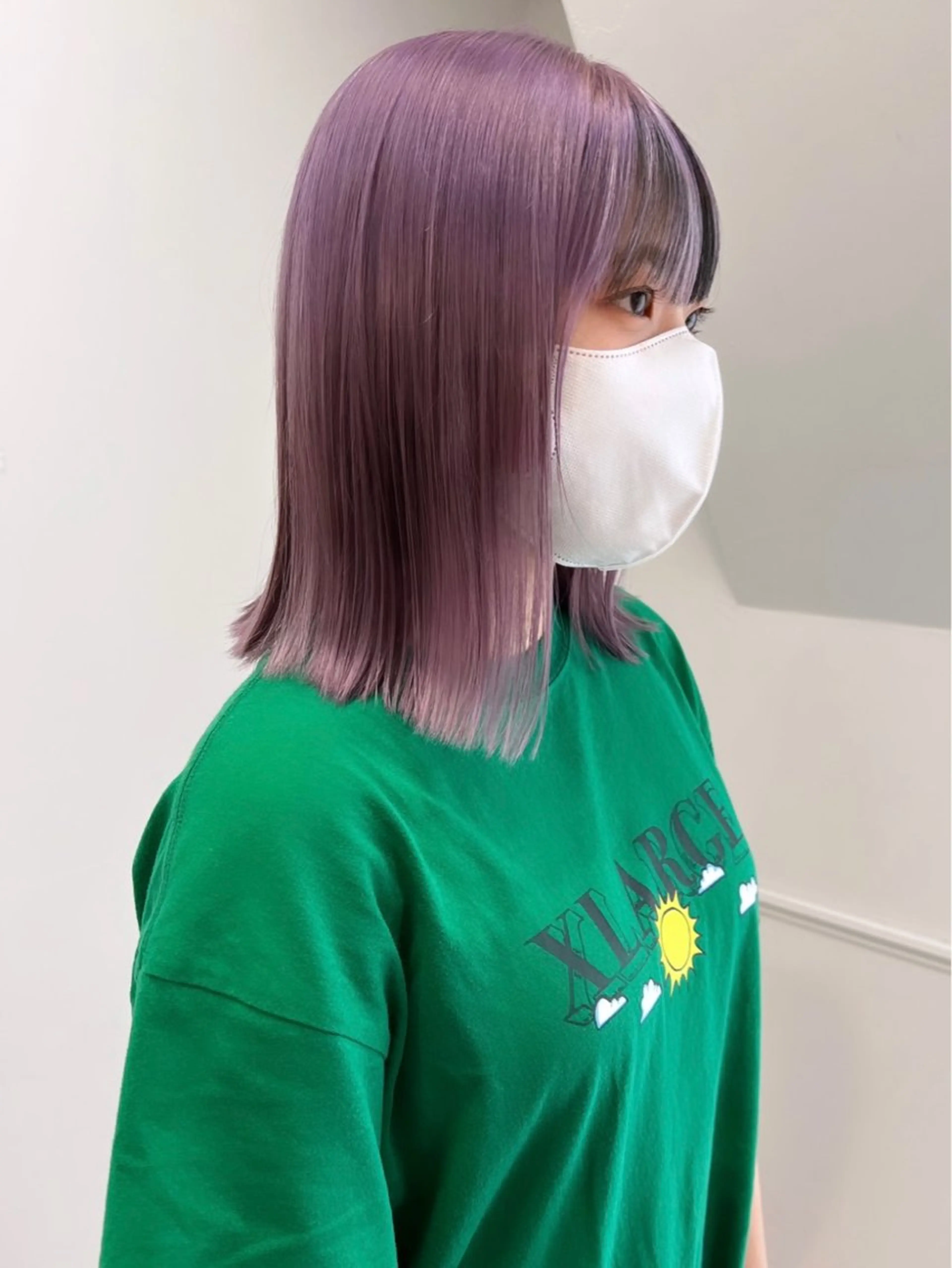 ミディアム カラー ブリーチ ケアブリーチ 透明感カラー デザインカラー ダブルカラー nendo_hair所属・ハイトーン/ブリーチ レイヤーsonokaのヘアスタイル