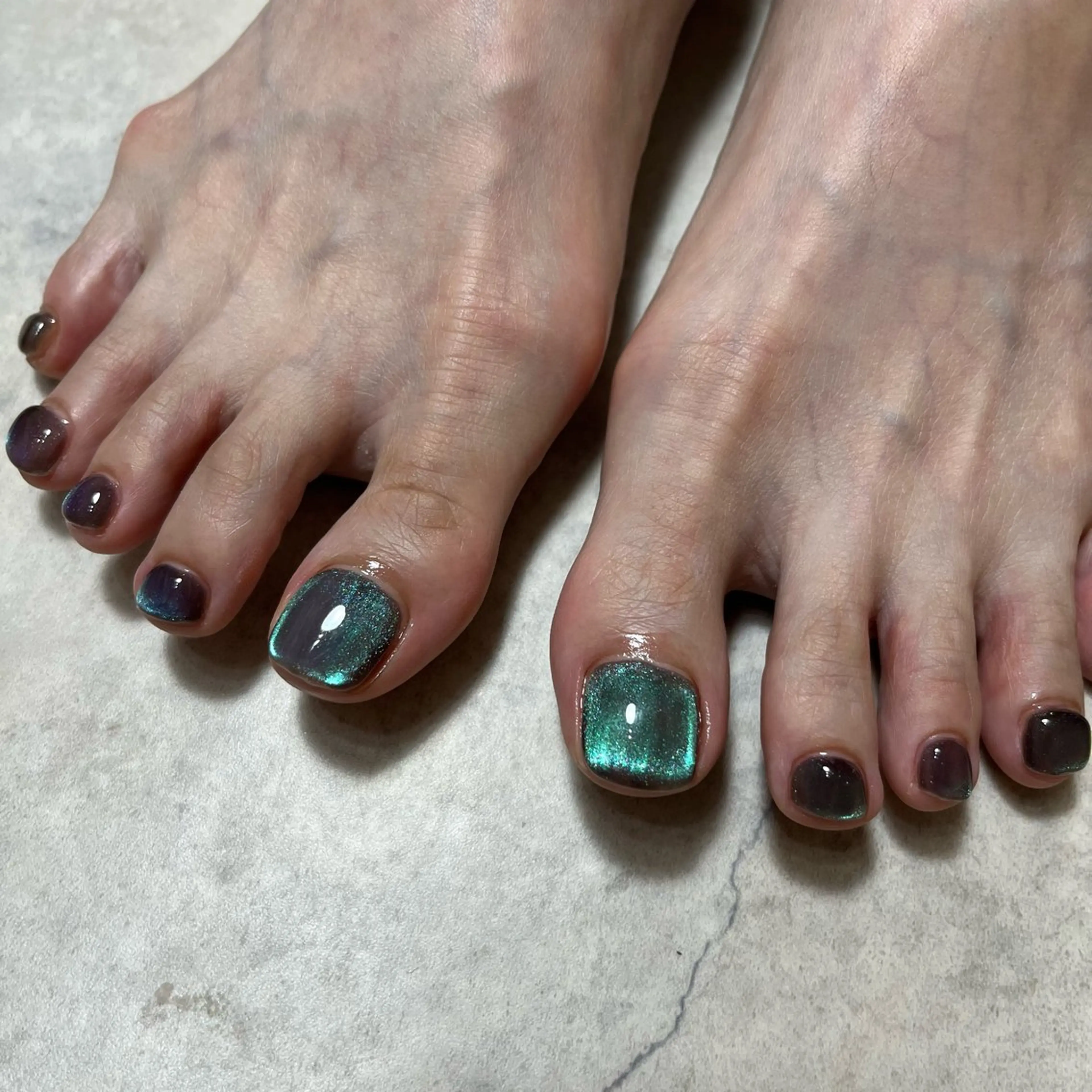 ネイル グリーン フットネイル nail salon O (en)所属・vegh. nail/阿波座のネイルデザイン