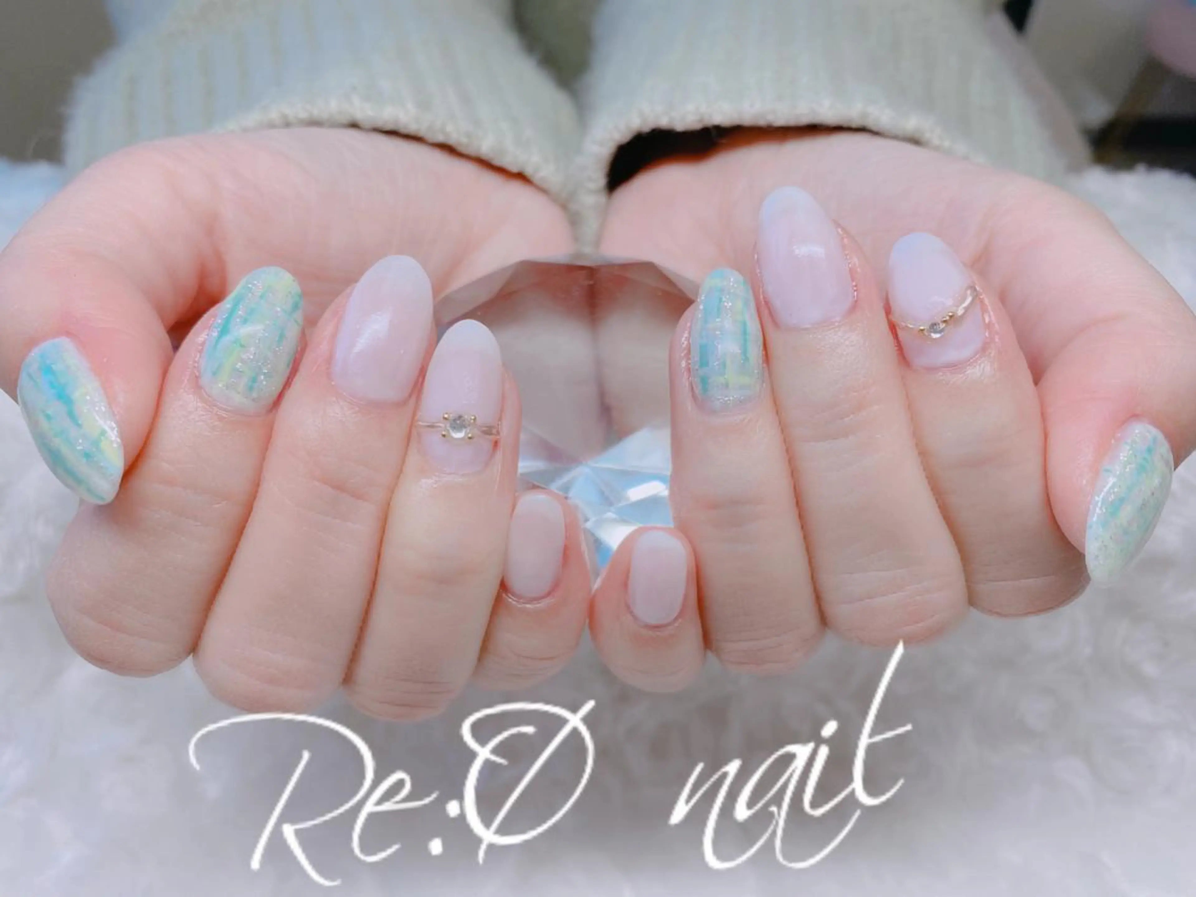 ネイル 長さ出し ハンドネイル Re:Ø nail 🩵TSUJIのネイルデザイン