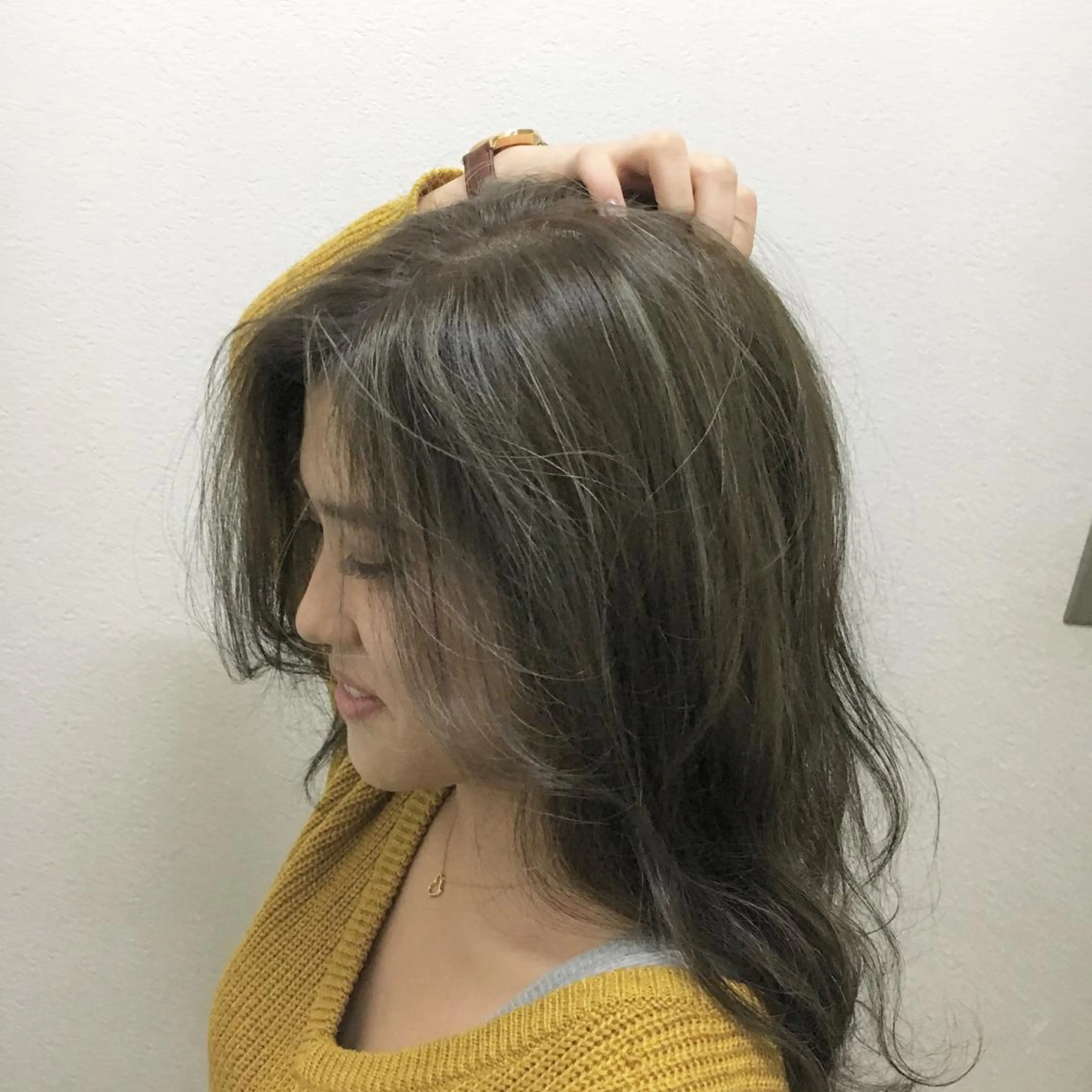 ミディアム カラー アディクシーカラー アッシュ 透明感カラー グレージュ ハイライトカラー JIL BLAN 京都のヘアスタイル