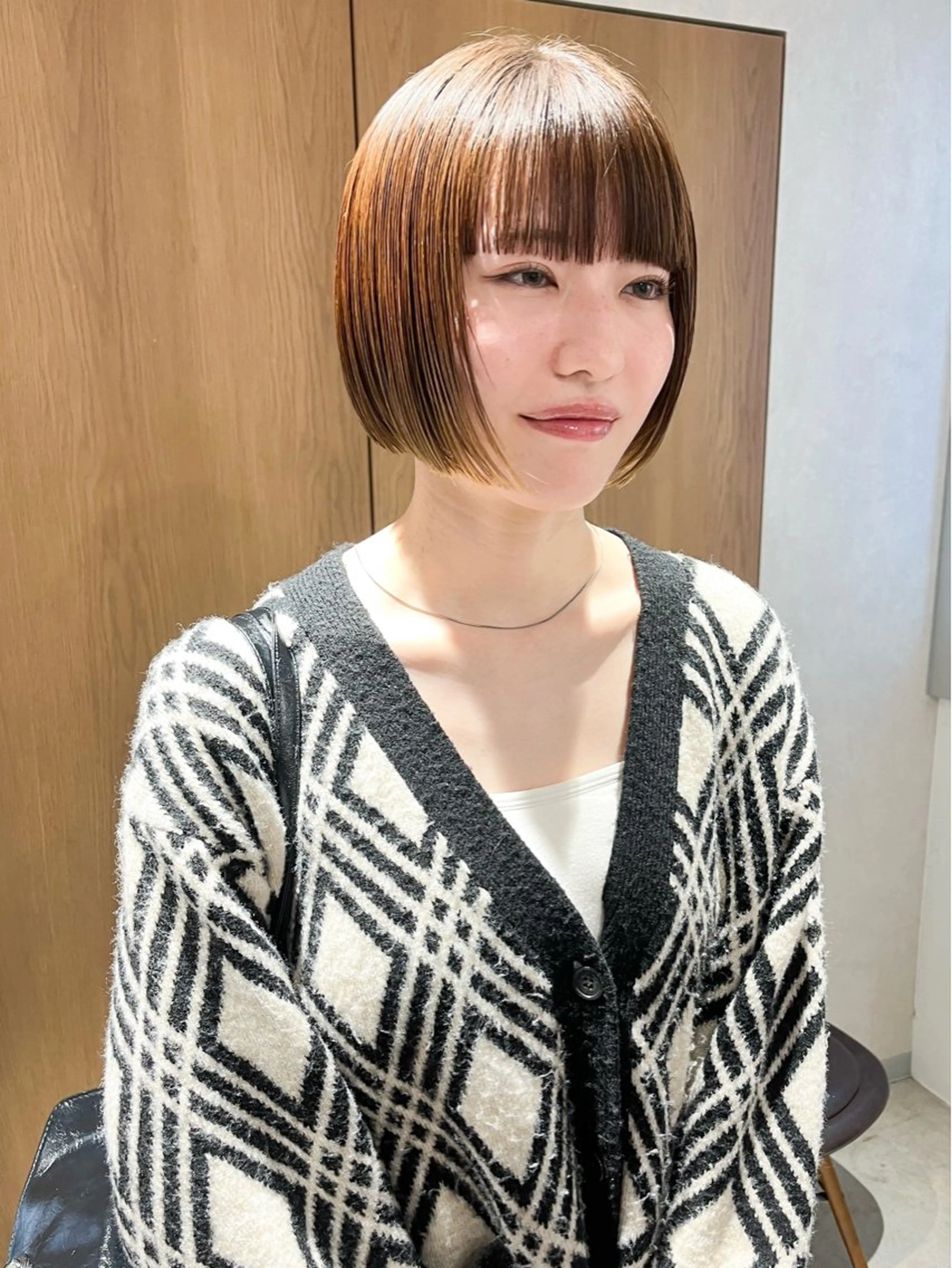 ショート カット ぷつっとボブ/ 縮毛矯正 久保田彩菜のヘアスタイル