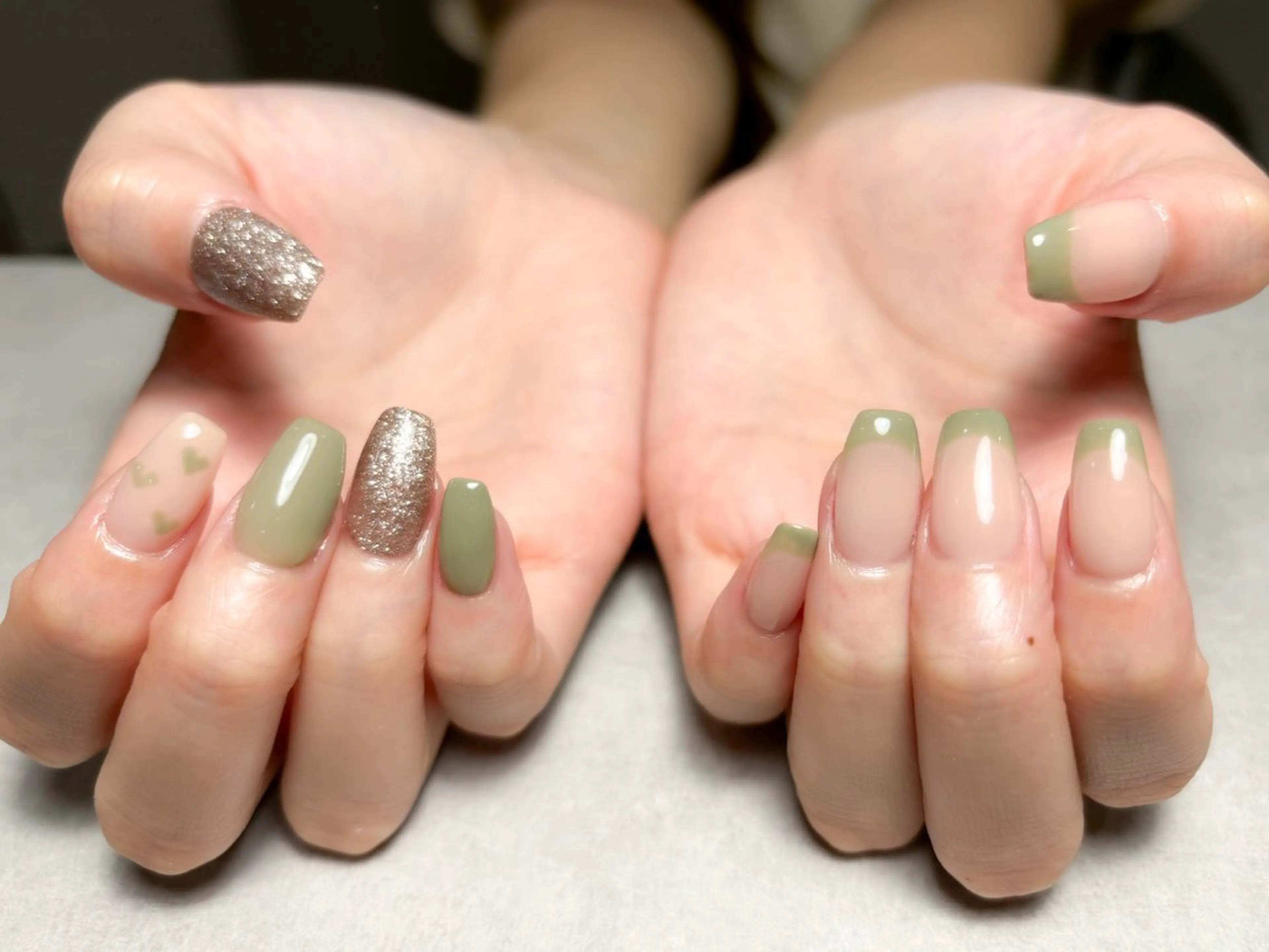 ネイル アートネイル フレンチネイル ジェルネイル ハート 持ち込み ハンドネイル BEAUTY SALON yc.hacci所属・SALON yc.hacciのマツエク・マツパデザイン