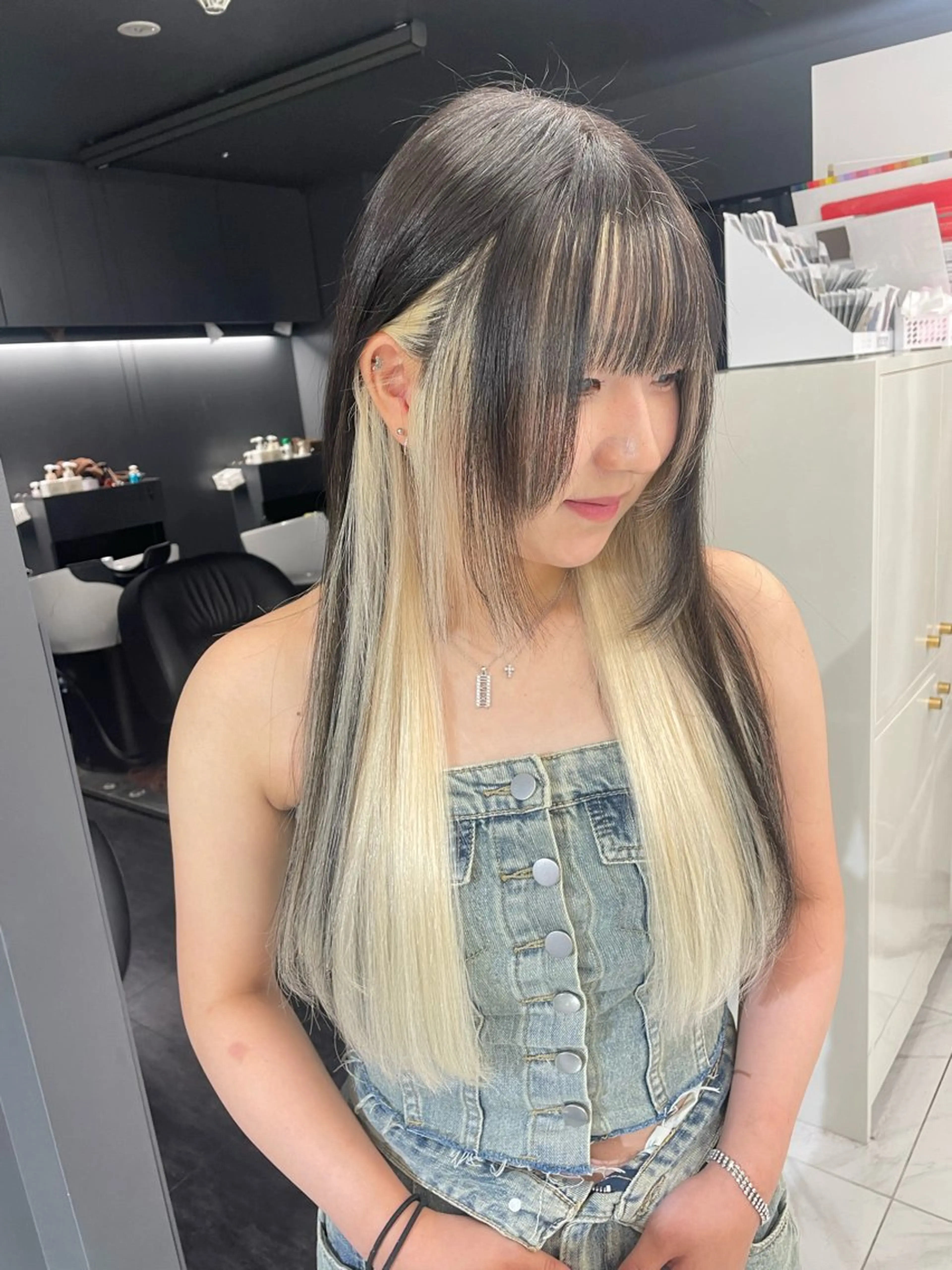 ロング カラー ヘアカラー レイヤー/ハイトーン 渋谷/Satsukiのヘアスタイル