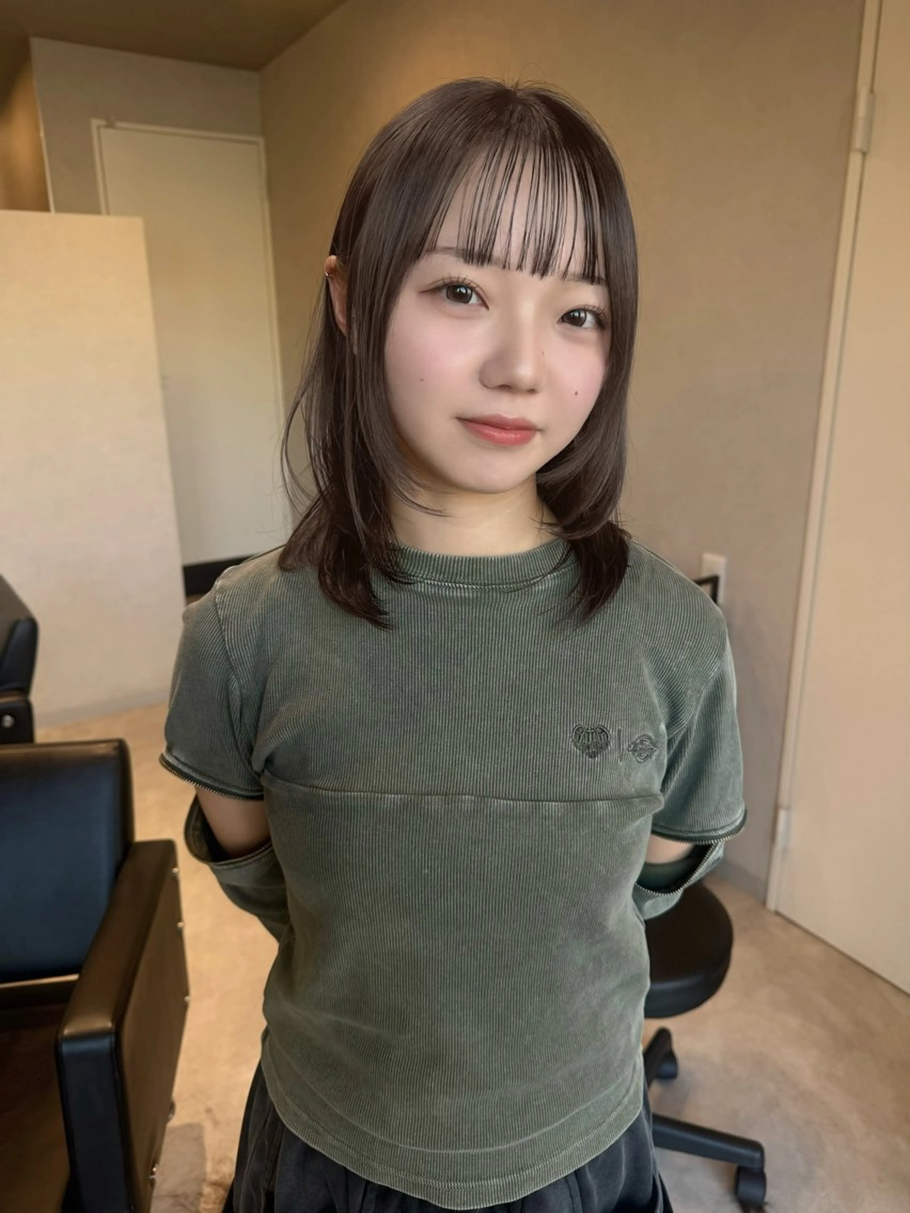 ミディアム カラー カット ヘアカラー トリートメント 透明感カラー/ボブ misaki °＊のヘアスタイル