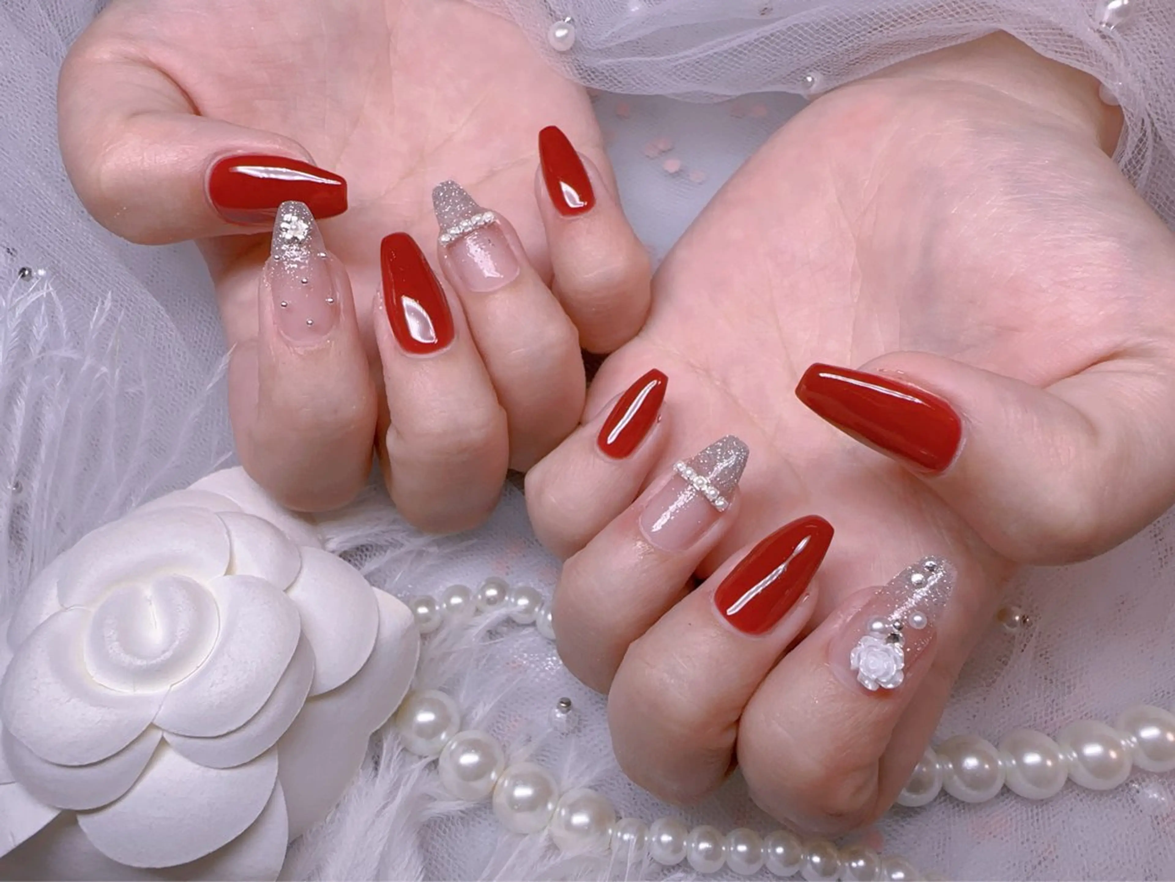 ネイル オーロラネイル フットネイル 韓国ネイル ラメ(グリッター) ラメグラデーション ハンドネイル Belle nail salon 新小岩のネイルデザイン