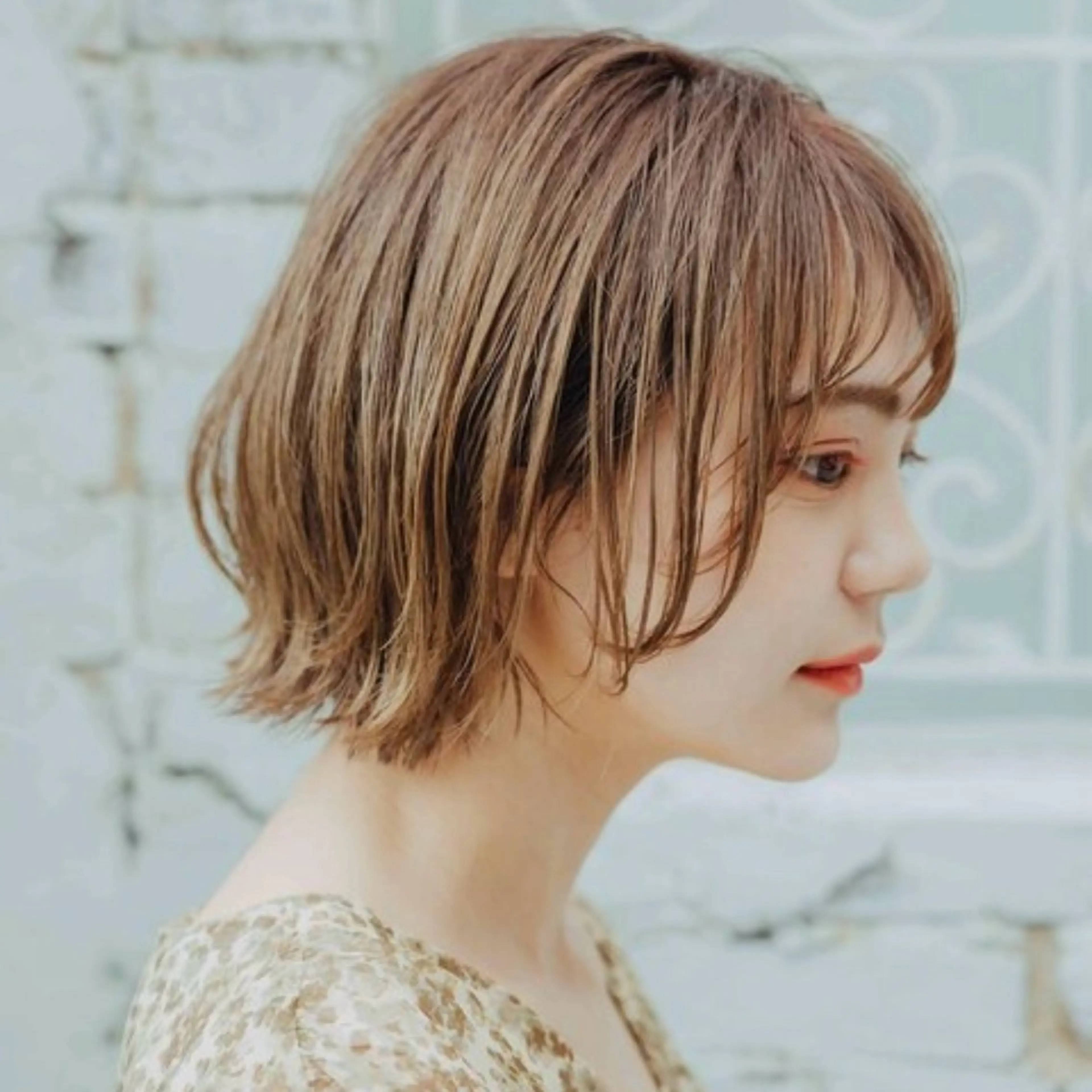 ミディアム カラー 似合わせショート/ ハイライト/我如古のヘアスタイル