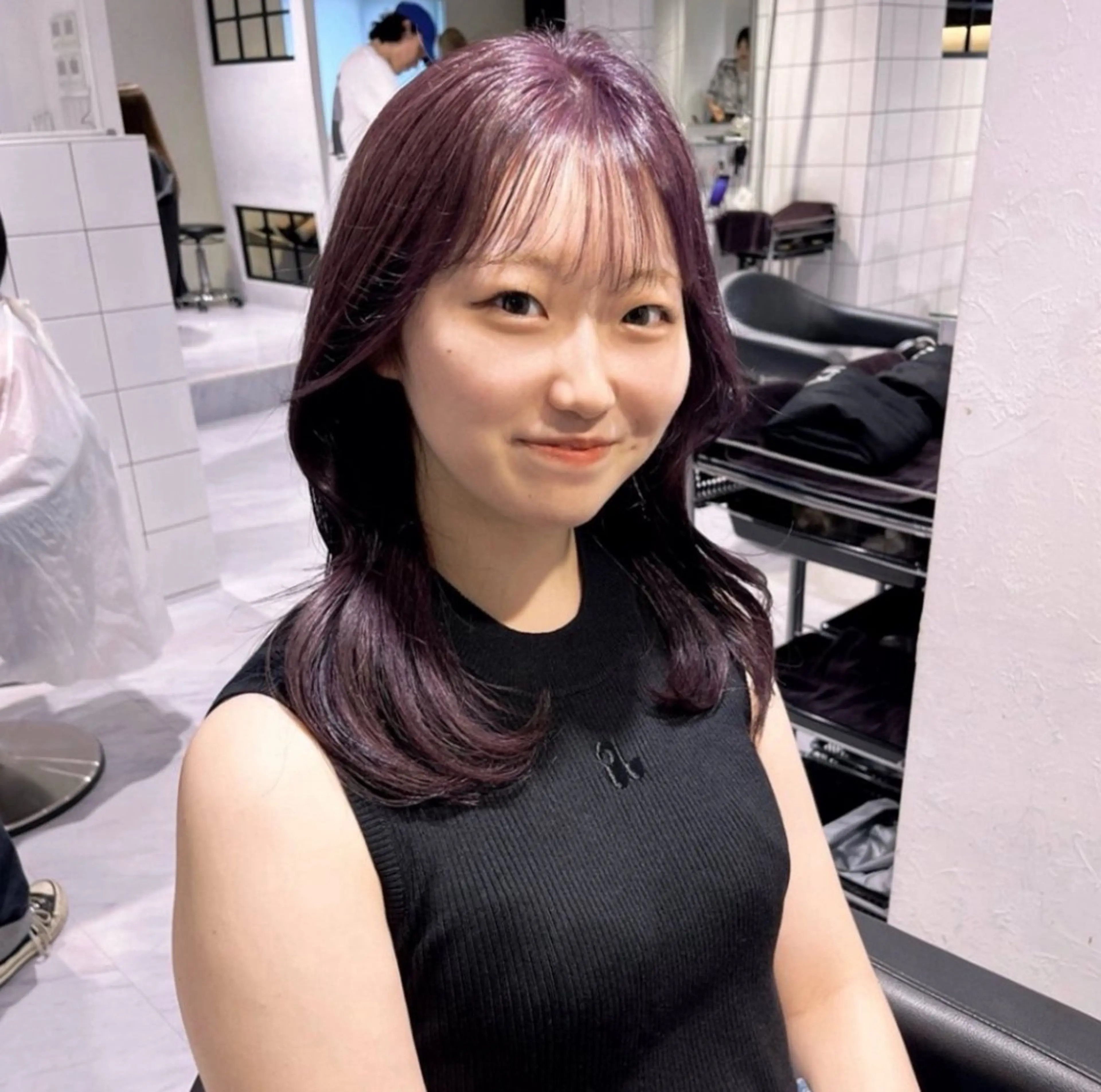 セミロング カラー 🫧‪モテ髪の達人 🫧‪ハルカ💞のヘアスタイル