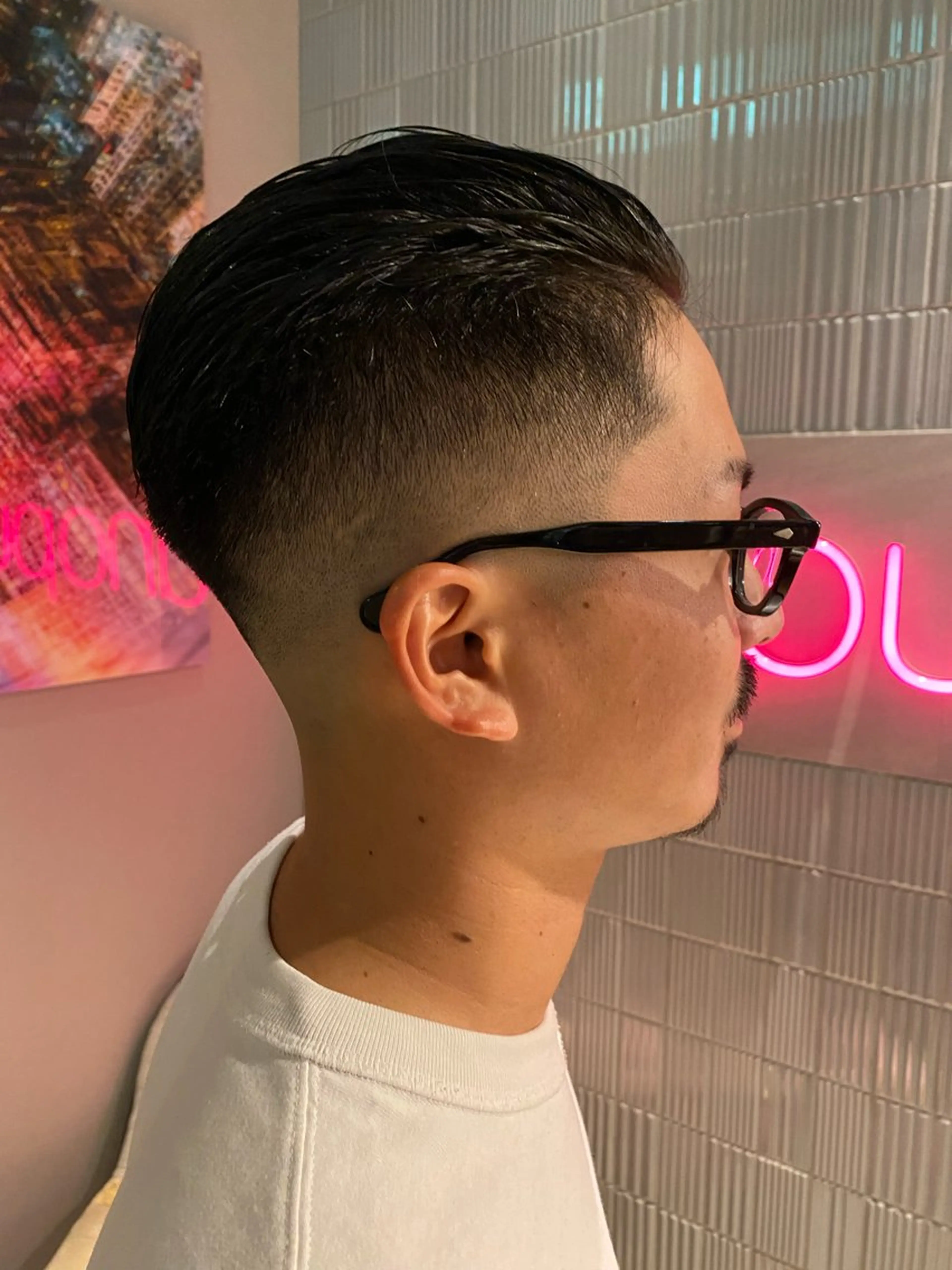 ショート メンズ オールバック フェードカット スキンフェード カット unopulir   茶屋町店所属・unopulir 景山　凌のヘアスタイル
