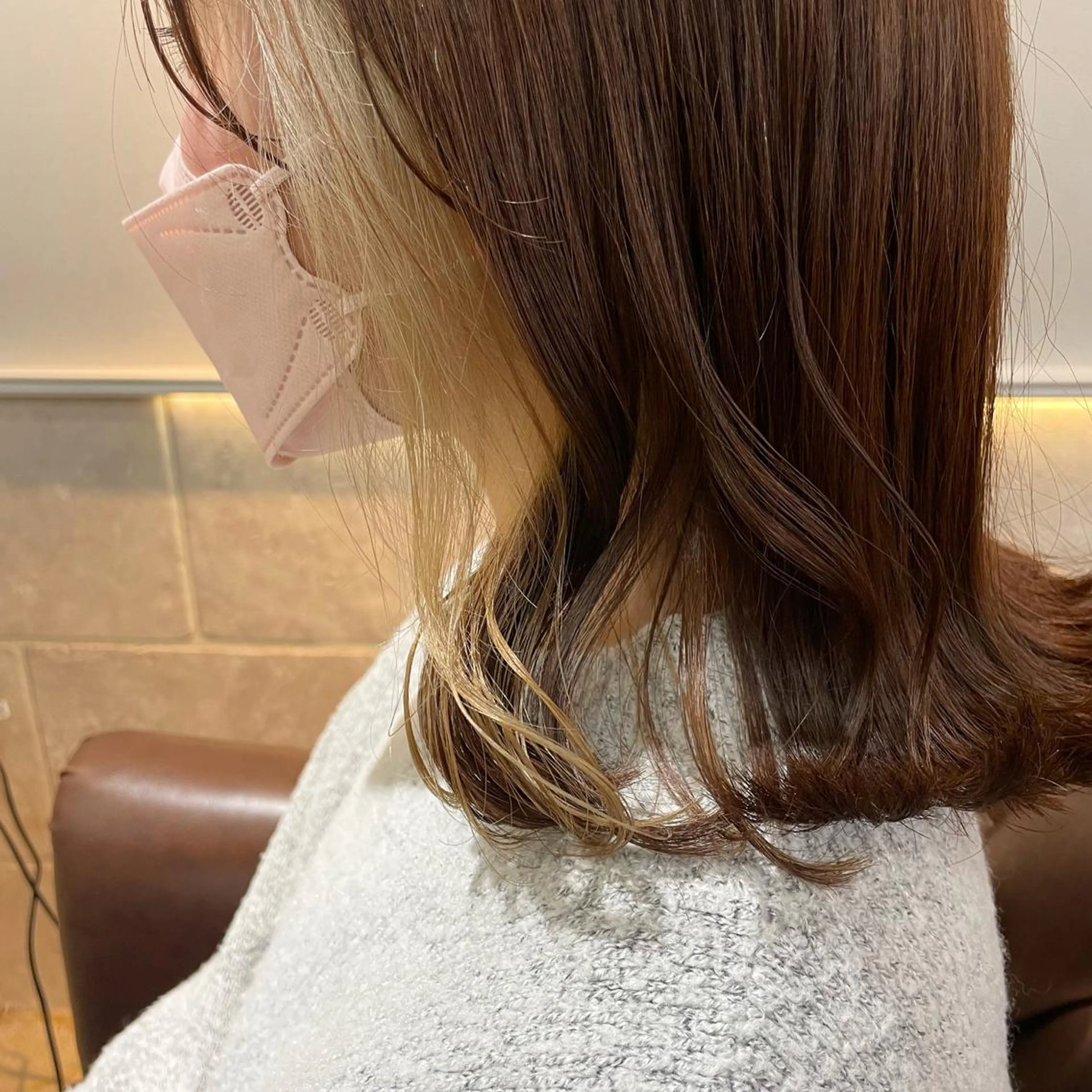 セミロング カラー ヘアカラー トリートメント FERIAあべの KARINのヘアスタイル