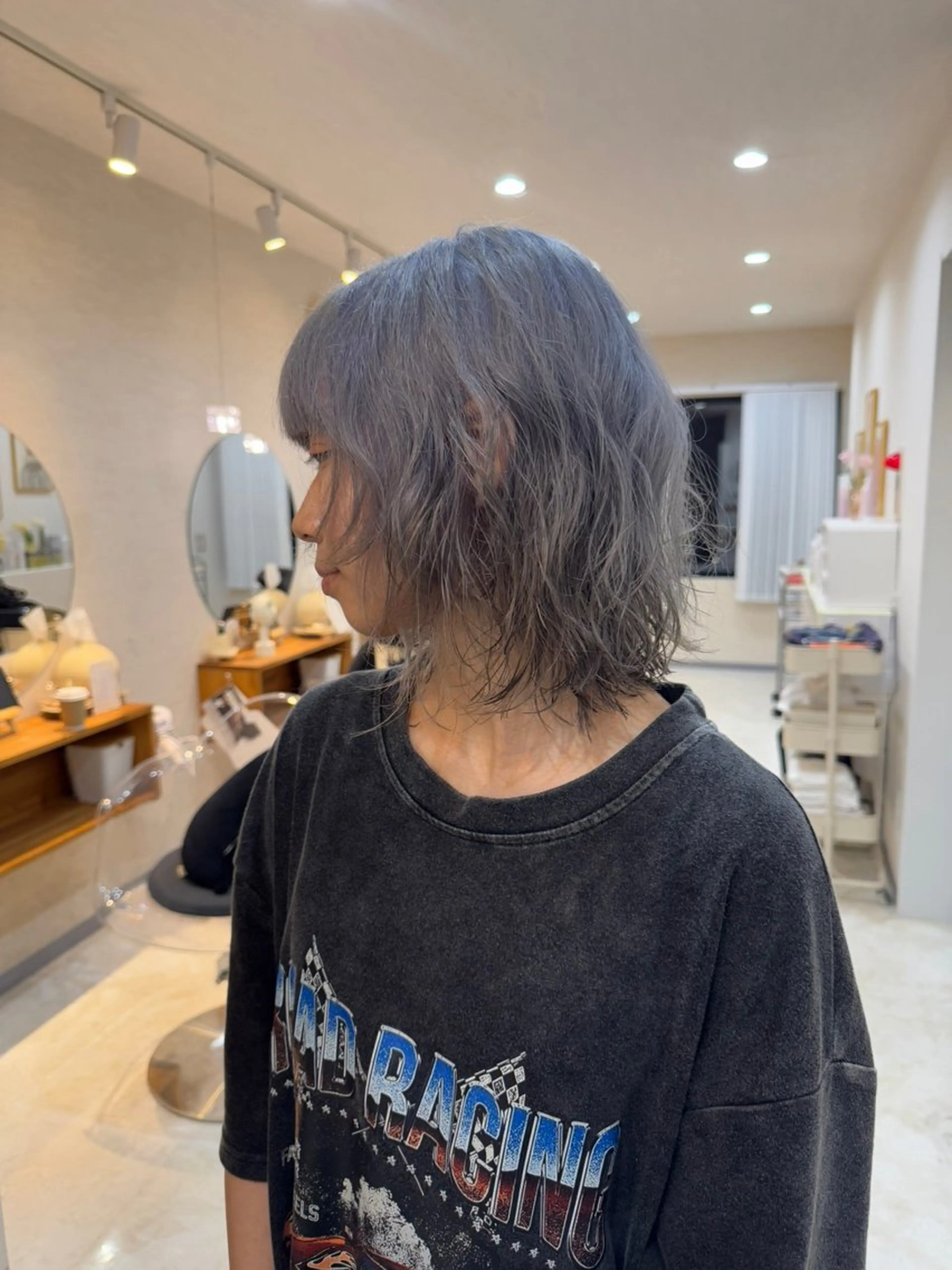 ミディアム パーマ カット パーマ トリートメント リュウセイ/ ハイトーン/ブリーチのヘアスタイル