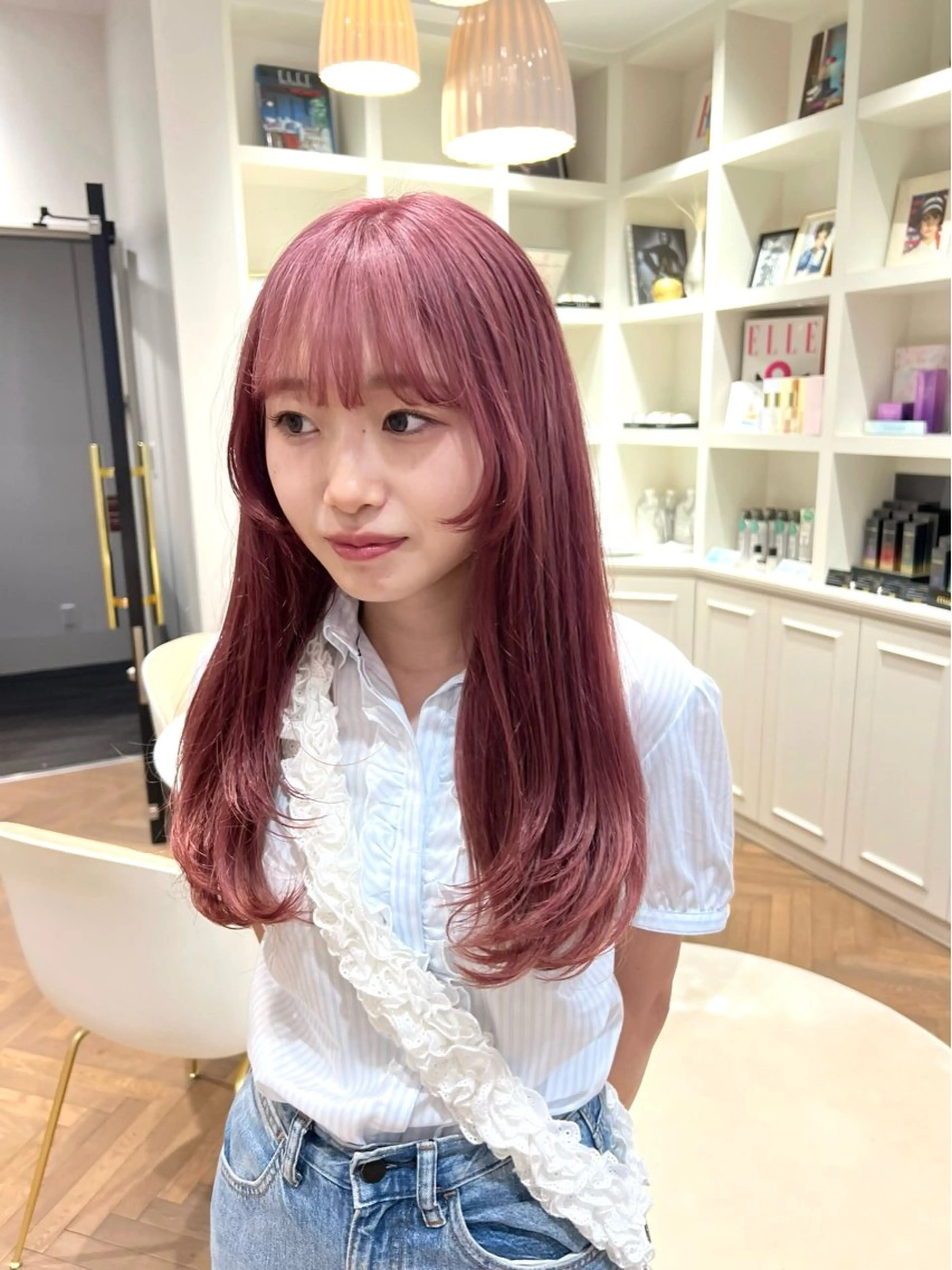 ロング カラー ラベンダーカラー ピンクカラー カット ヘアカラー 似合わせ/レイヤー 💟SAEのヘアスタイル