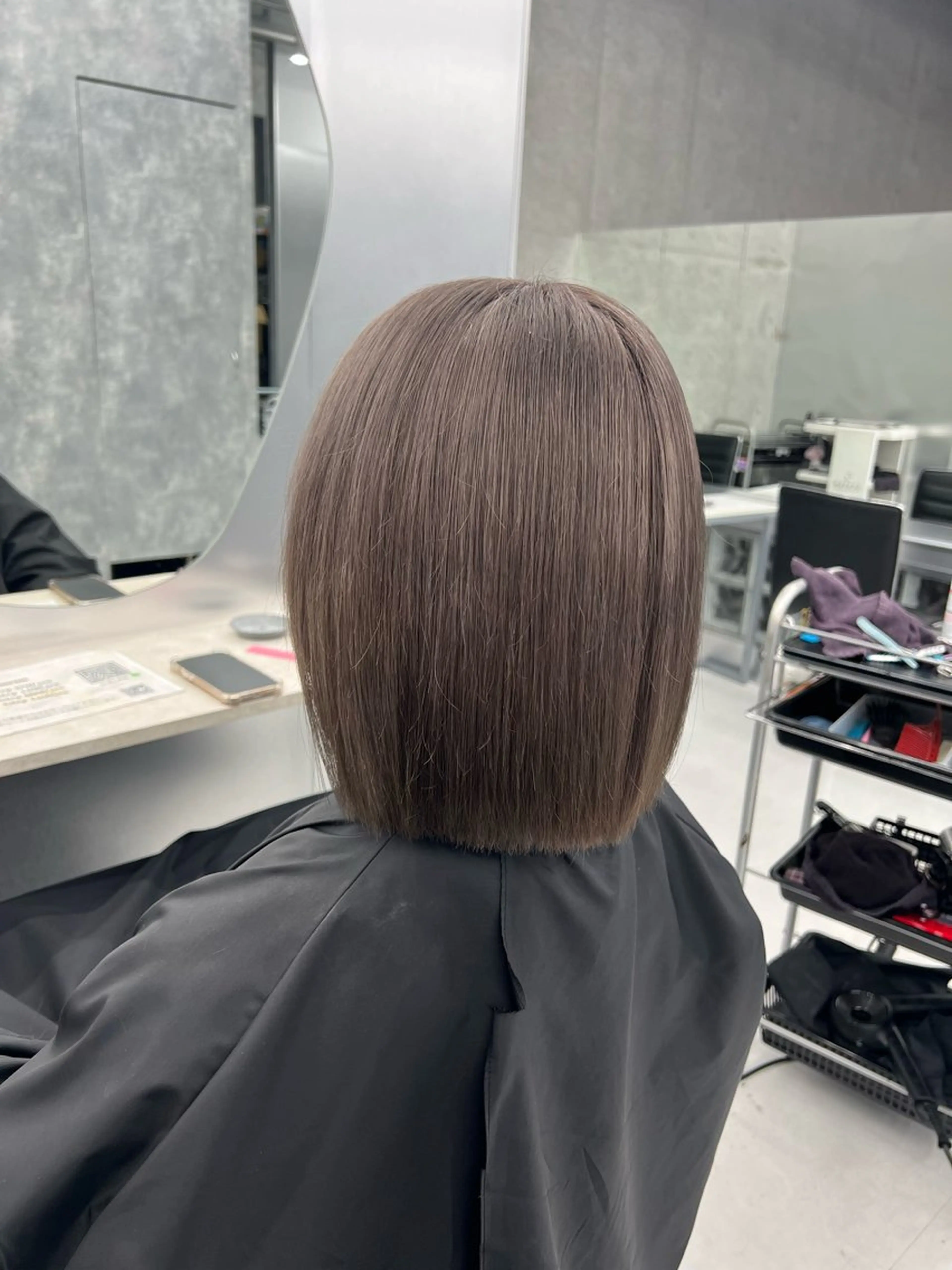 ミディアム カラー 👑垢抜け韓国ヘア ハッシュカット唯澄のヘアスタイル