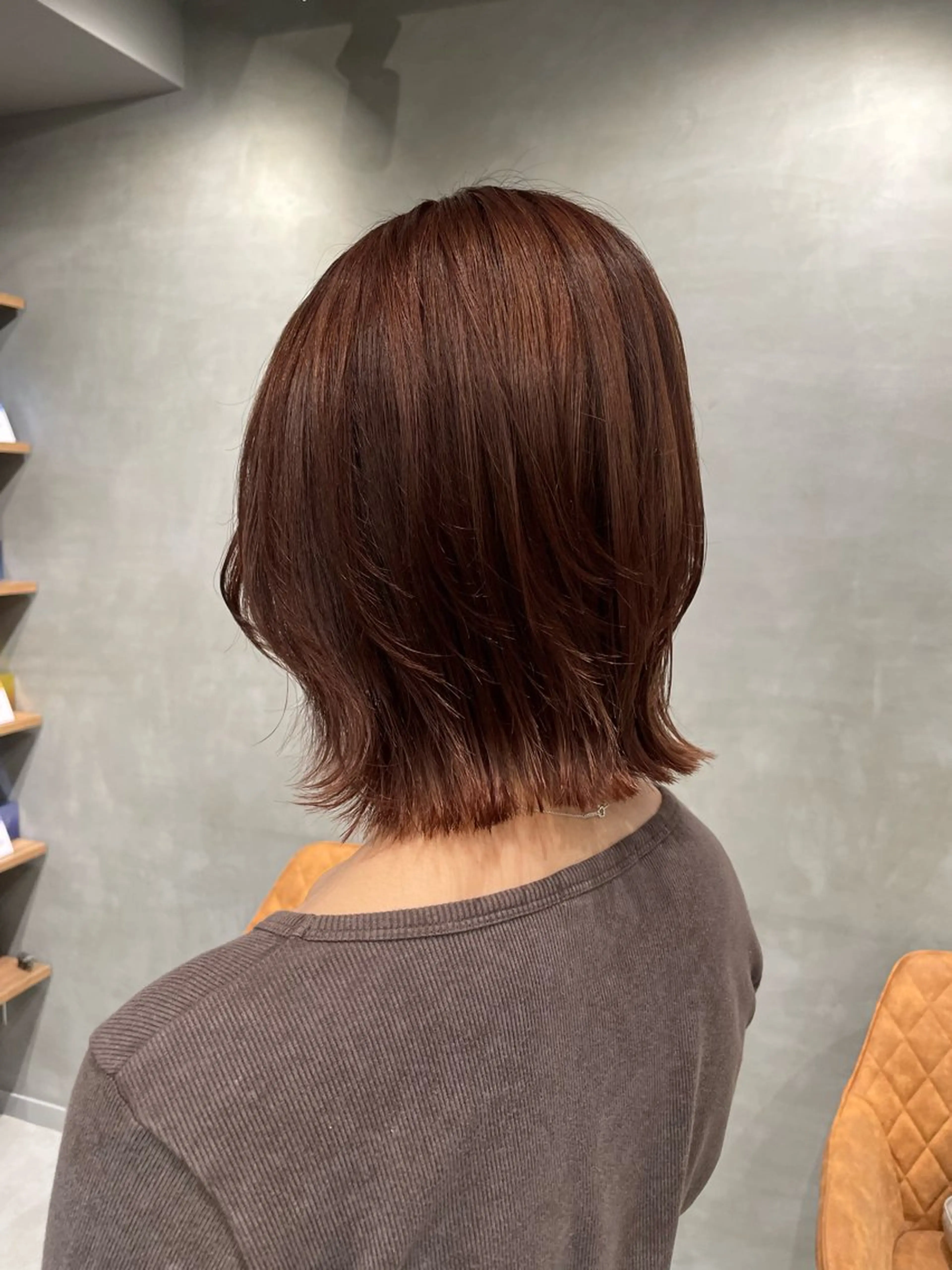 ミディアム カラー カット ヘアカラー ヘッドスパ ヘアセット 暖色カラー ❤️‍🔥REIRIのヘアスタイル
