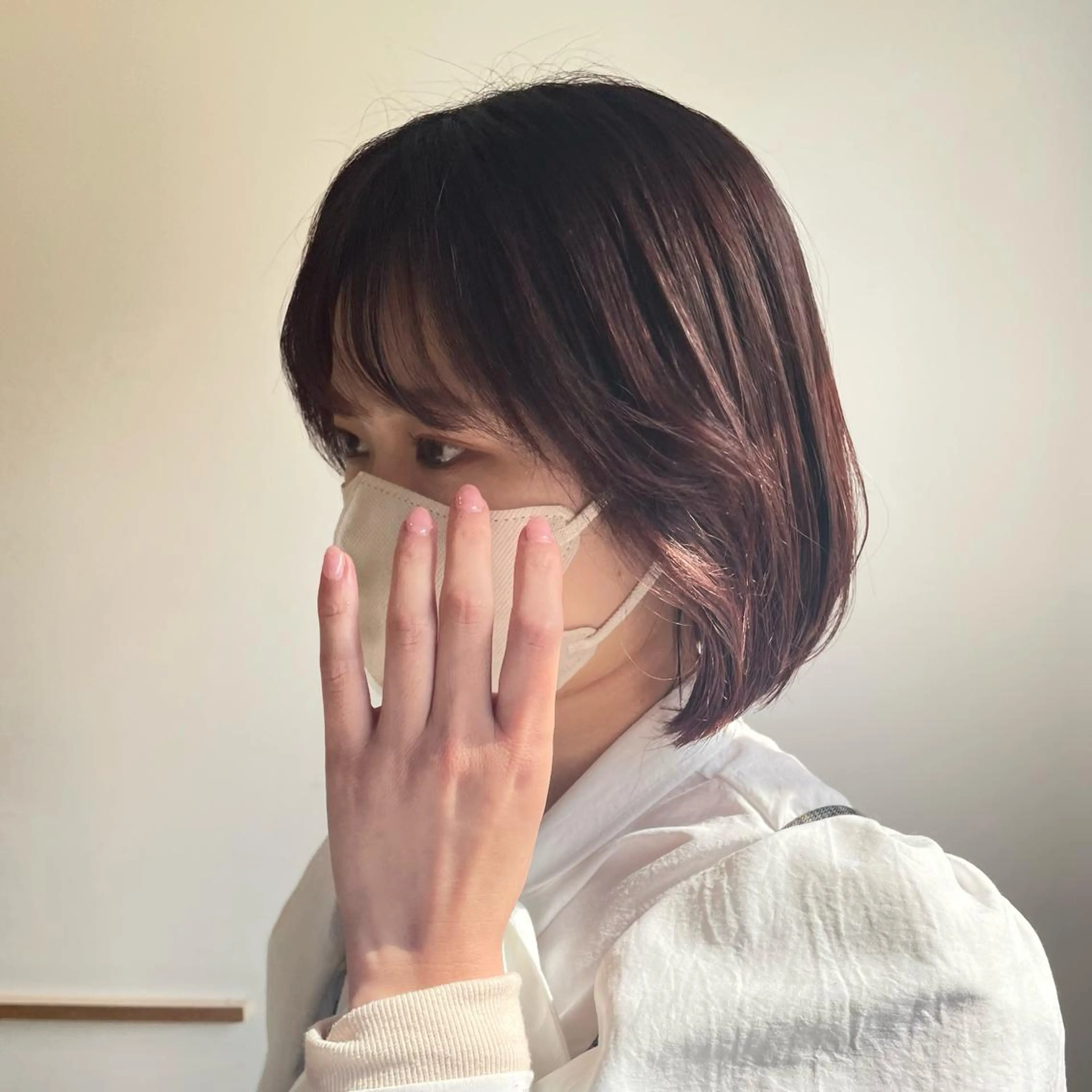 ショート カラー ヘアアレンジ ボブ 顔まわりレイヤー タンバルモリ 韓国風ヘア レイヤーカット REONA🪽✨ 日常に馴染む髪🫧のヘアスタイル