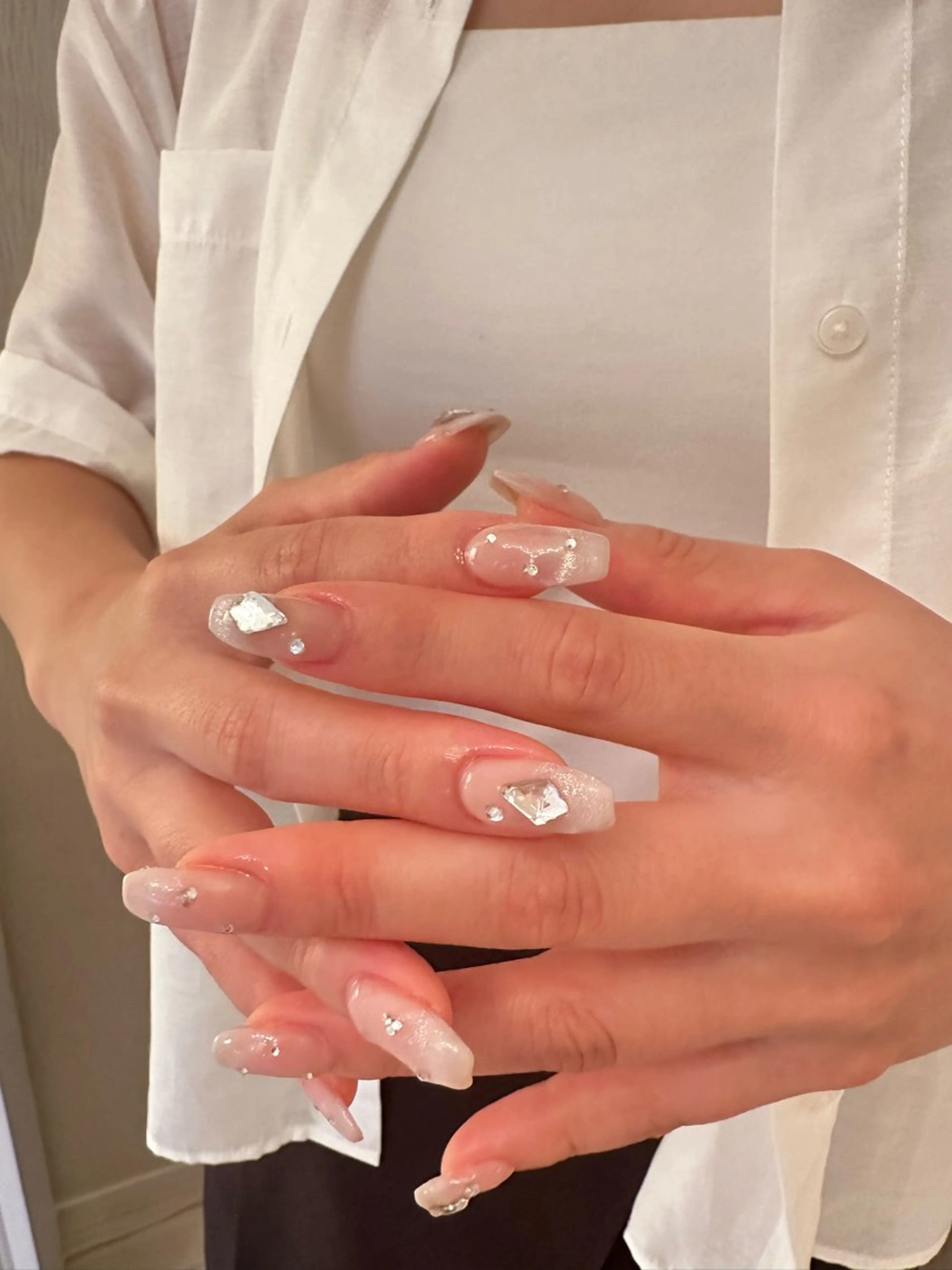 ネイル フレンチネイル マグネットフレンチ ワンホンネイル nail salon coco.のネイルデザイン