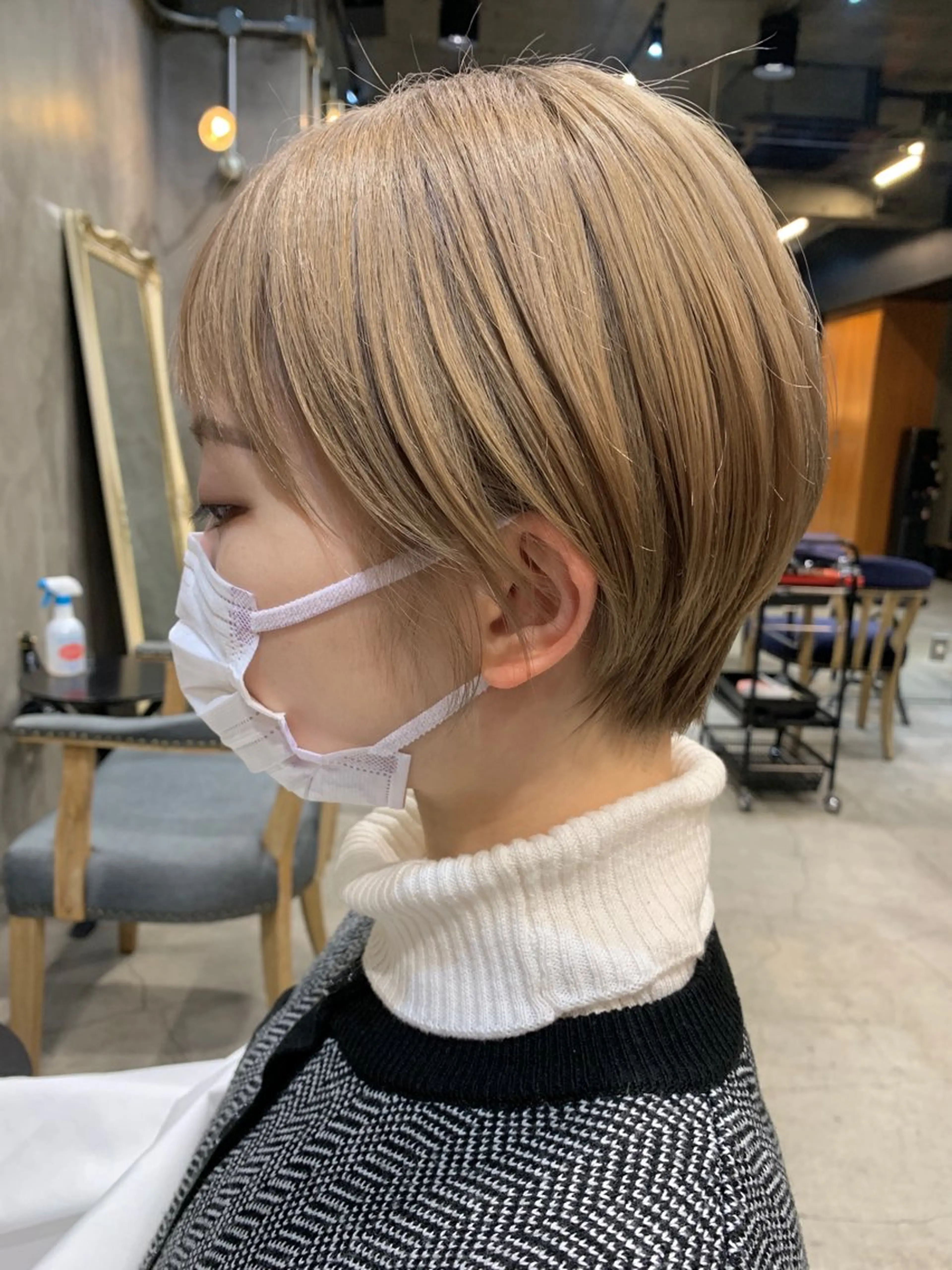 ショート カラー パーマ ヘアアレンジ レイヤー/ 透明感カラー/マドカのヘアスタイル