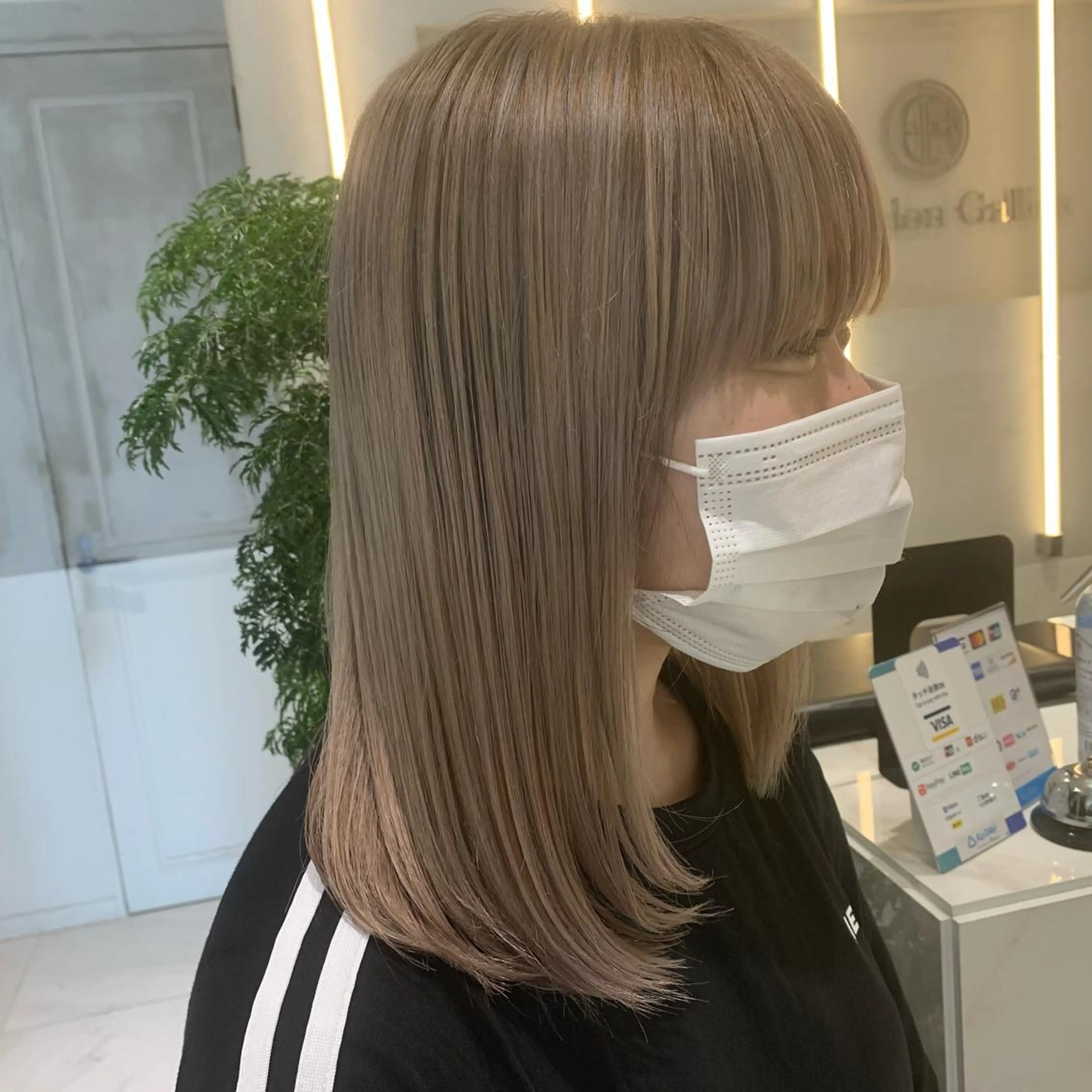 ミディアム ヘアカラー トリートメント ヘッドスパ ヘアセット 透明感ブリーチ カラー✨有坂映哉のヘアスタイル