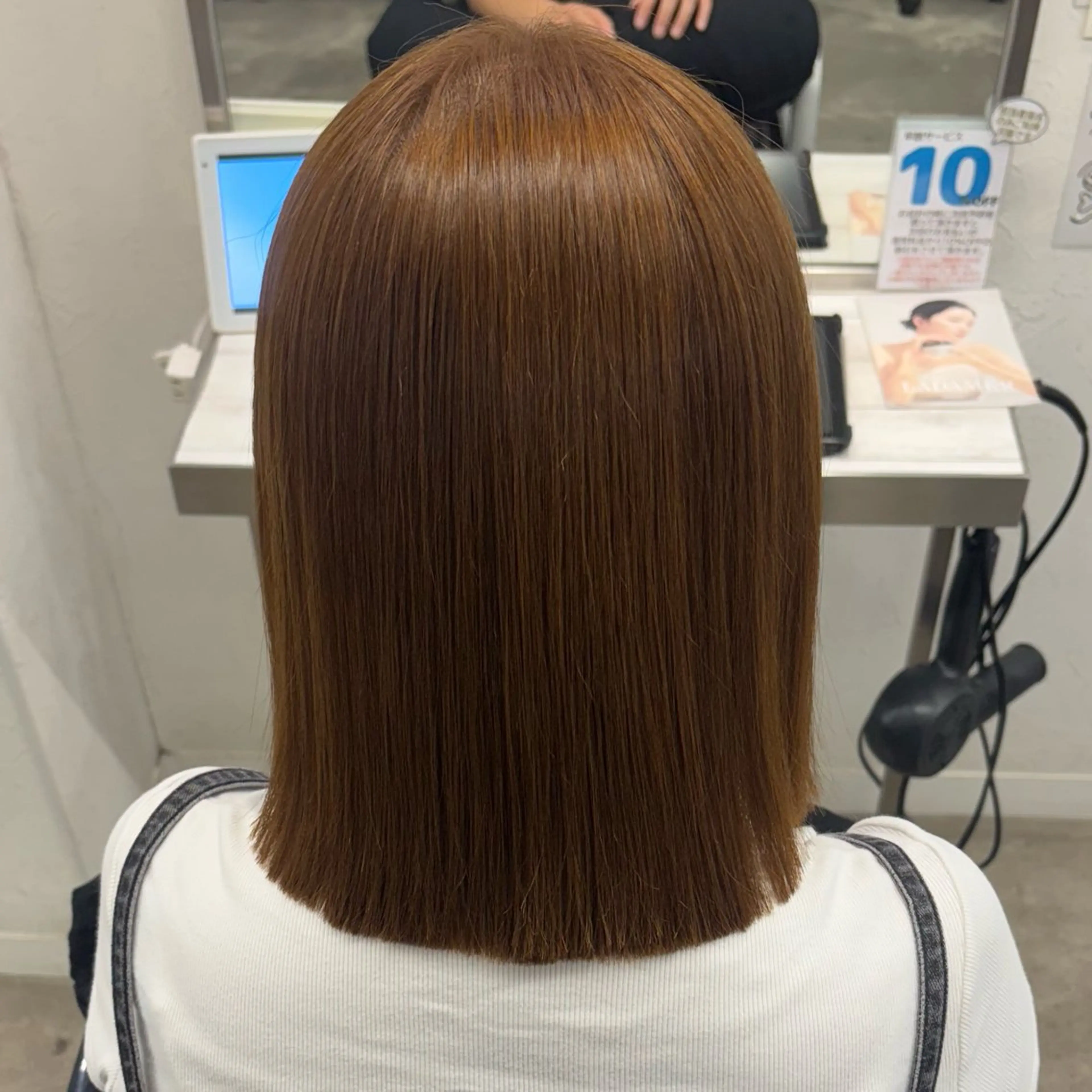 ミディアム 髪質改善/縮毛矯正/ 暖色カラー🎀🪞のヘアスタイル