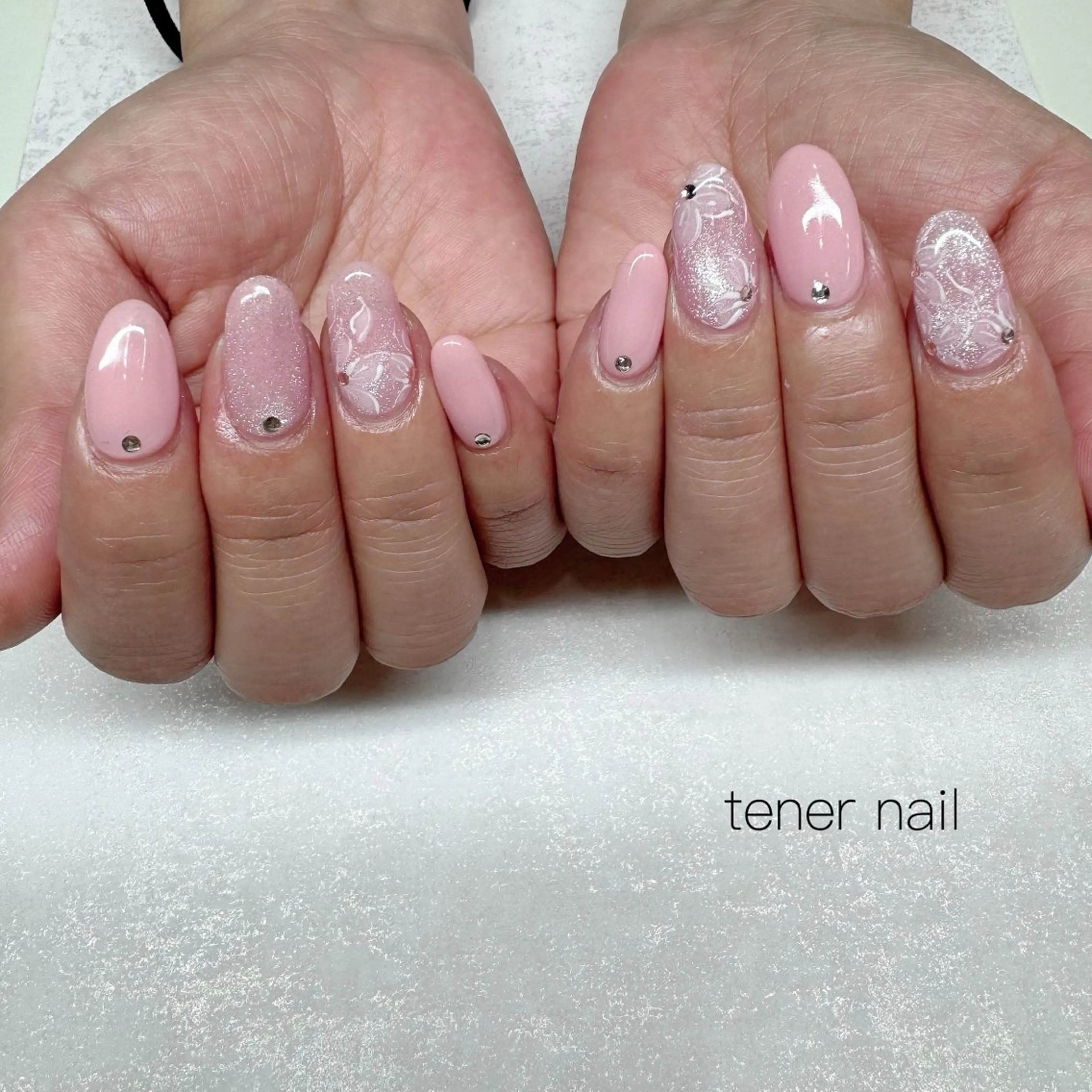 ネイル 桜ネイル ピンク ハンドネイル tener  nail  テネルネイル所属・テネルネイル tener nailのネイルデザイン