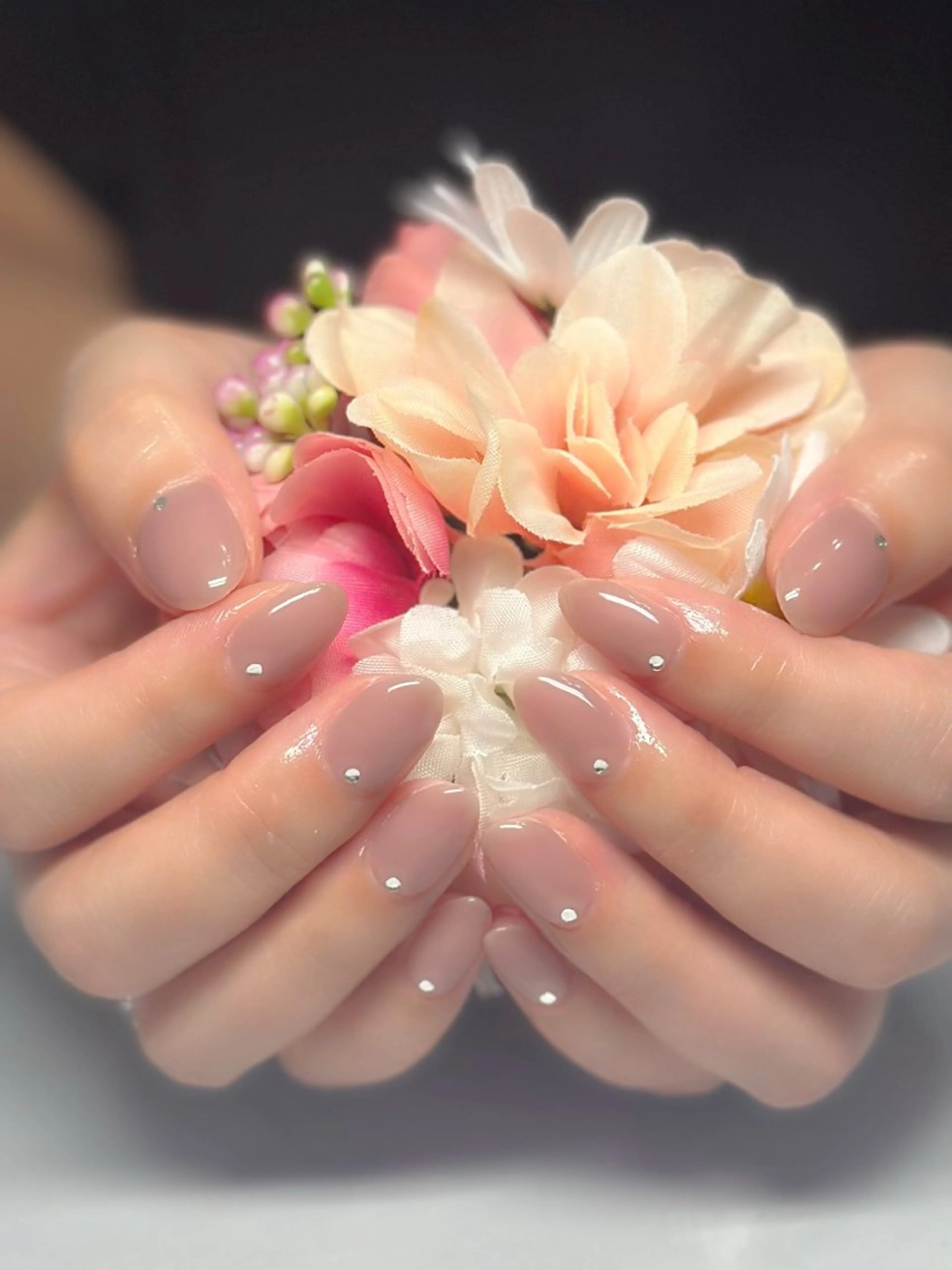 ネイル ワンカラーネイル ストーンネイル ｎｙａｓｕ ｎａｉｌのネイルデザイン