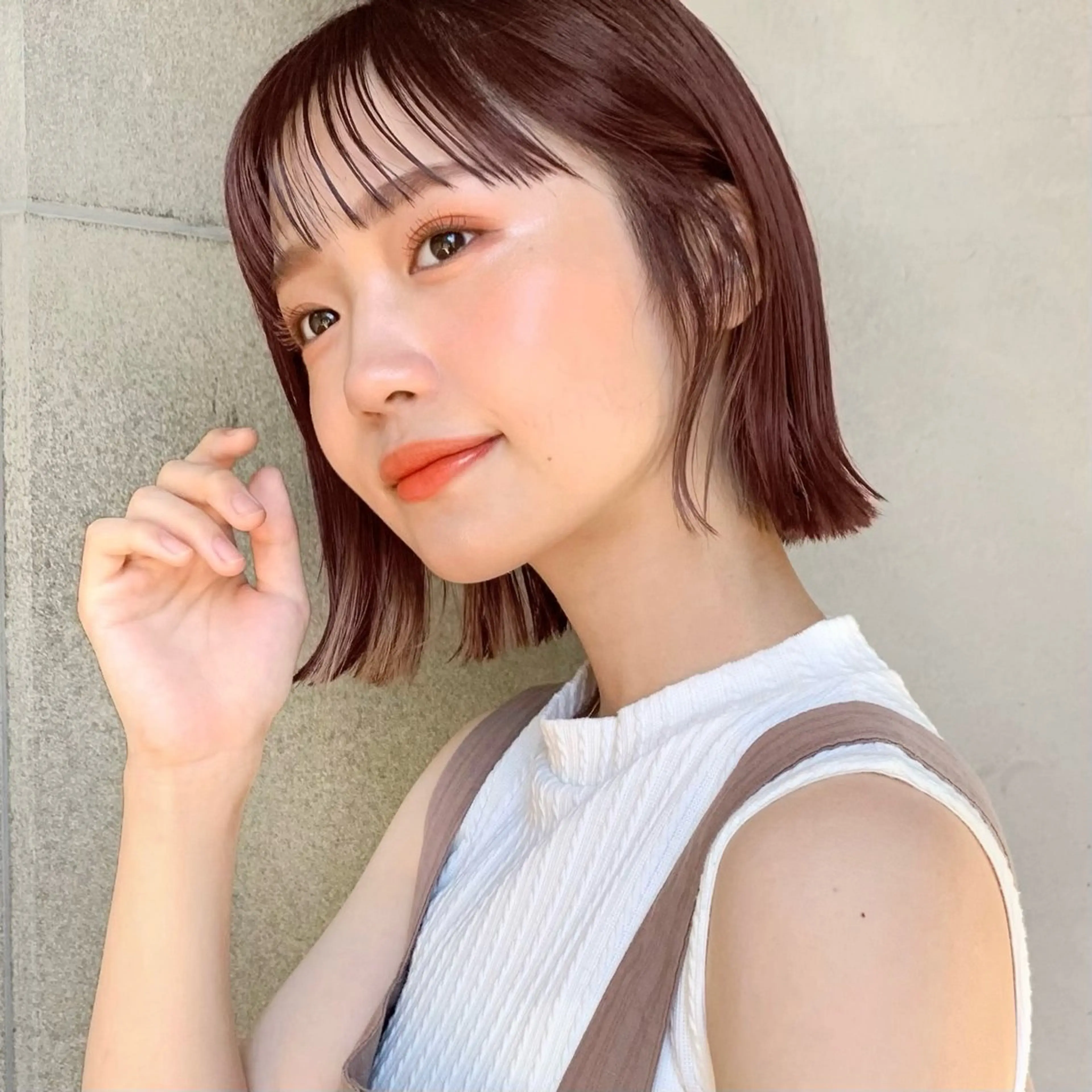 ショート カラー 切りっぱなしボブ ボブ カット ヘアカラー ボブ限定🎀 エミリのヘアスタイル