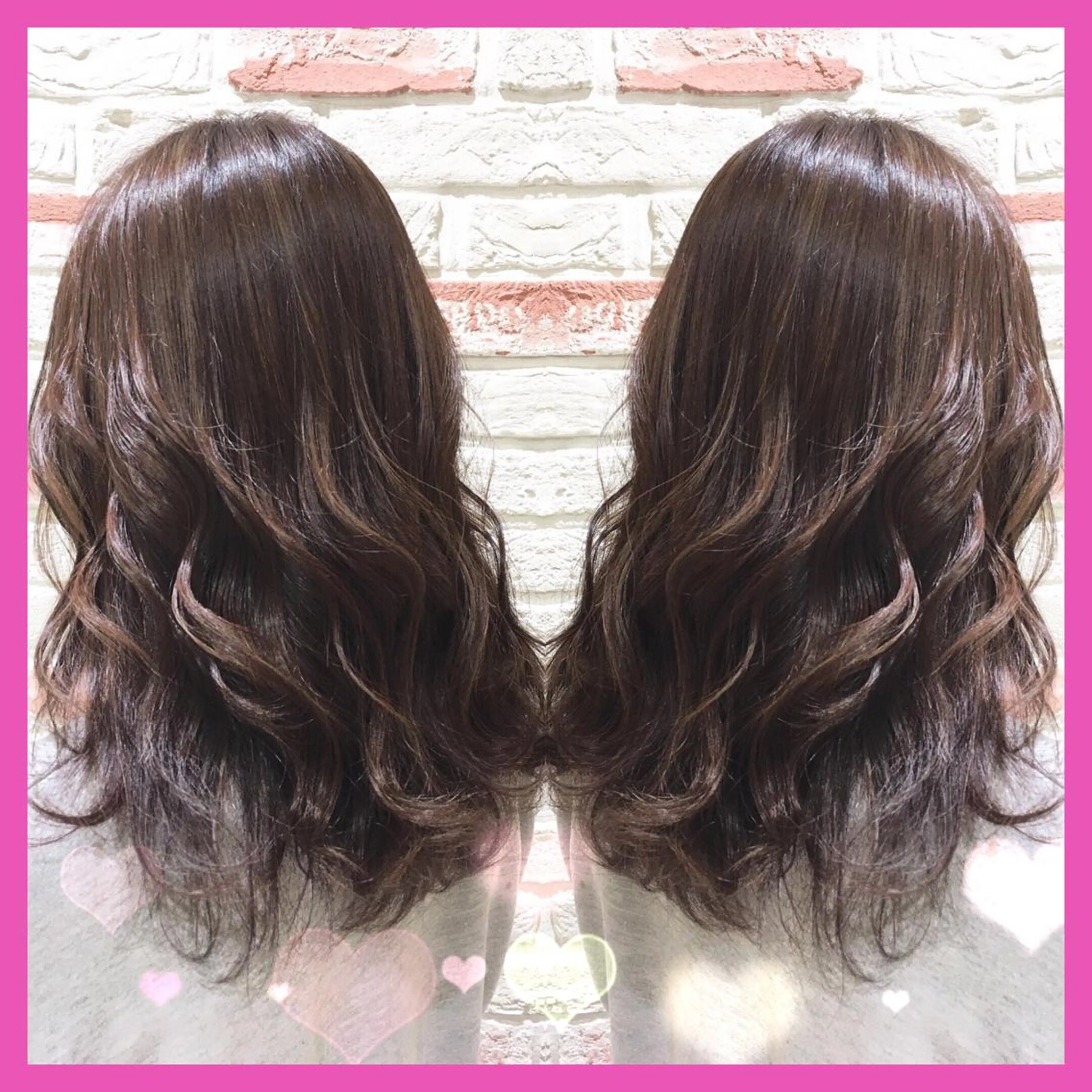 セミロング カラー ハイライトカラー ハイライト 韓国ヘア🤍 NATSUNEのヘアスタイル