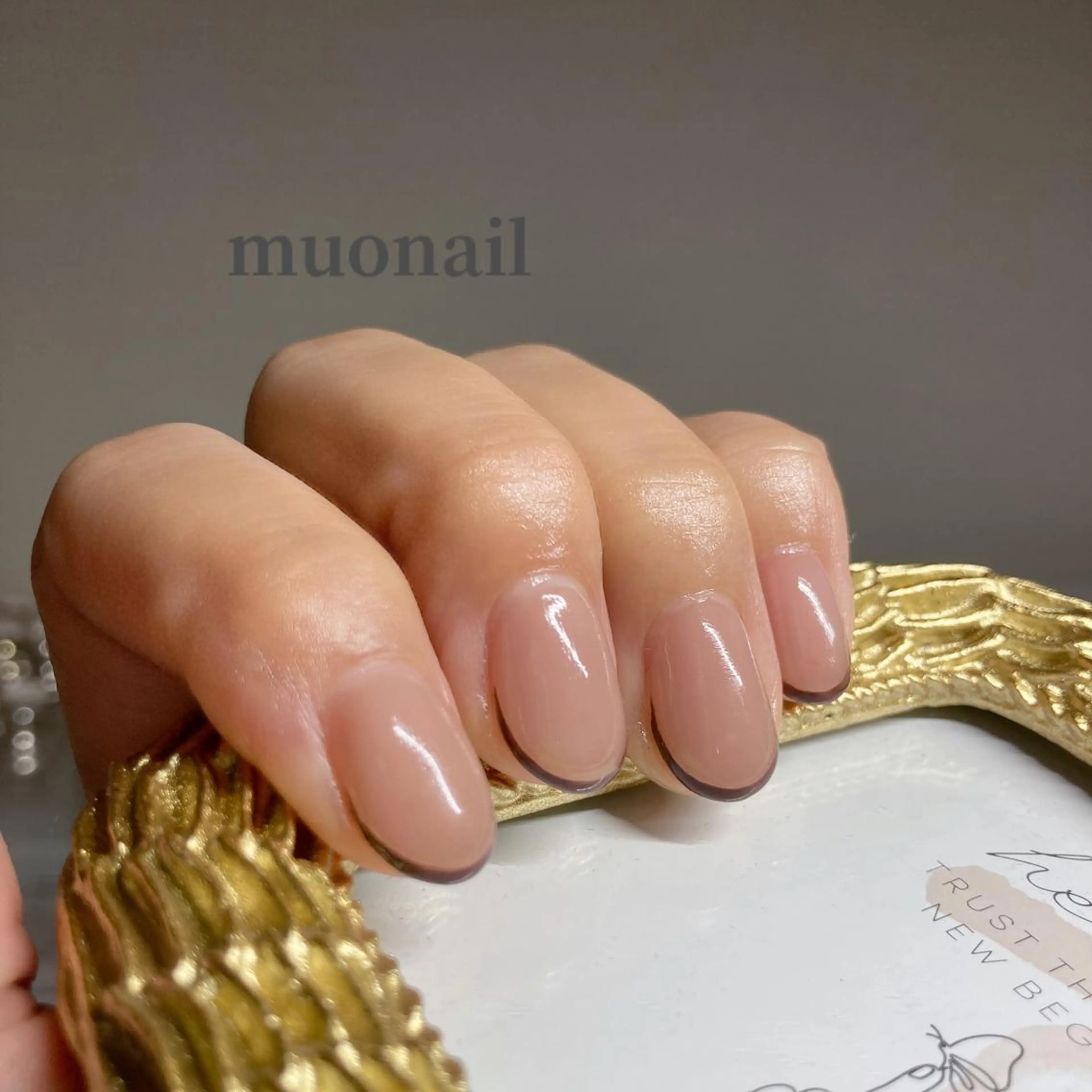 ネイル ブラウン フレンチネイル Sand by muoのネイルデザイン
