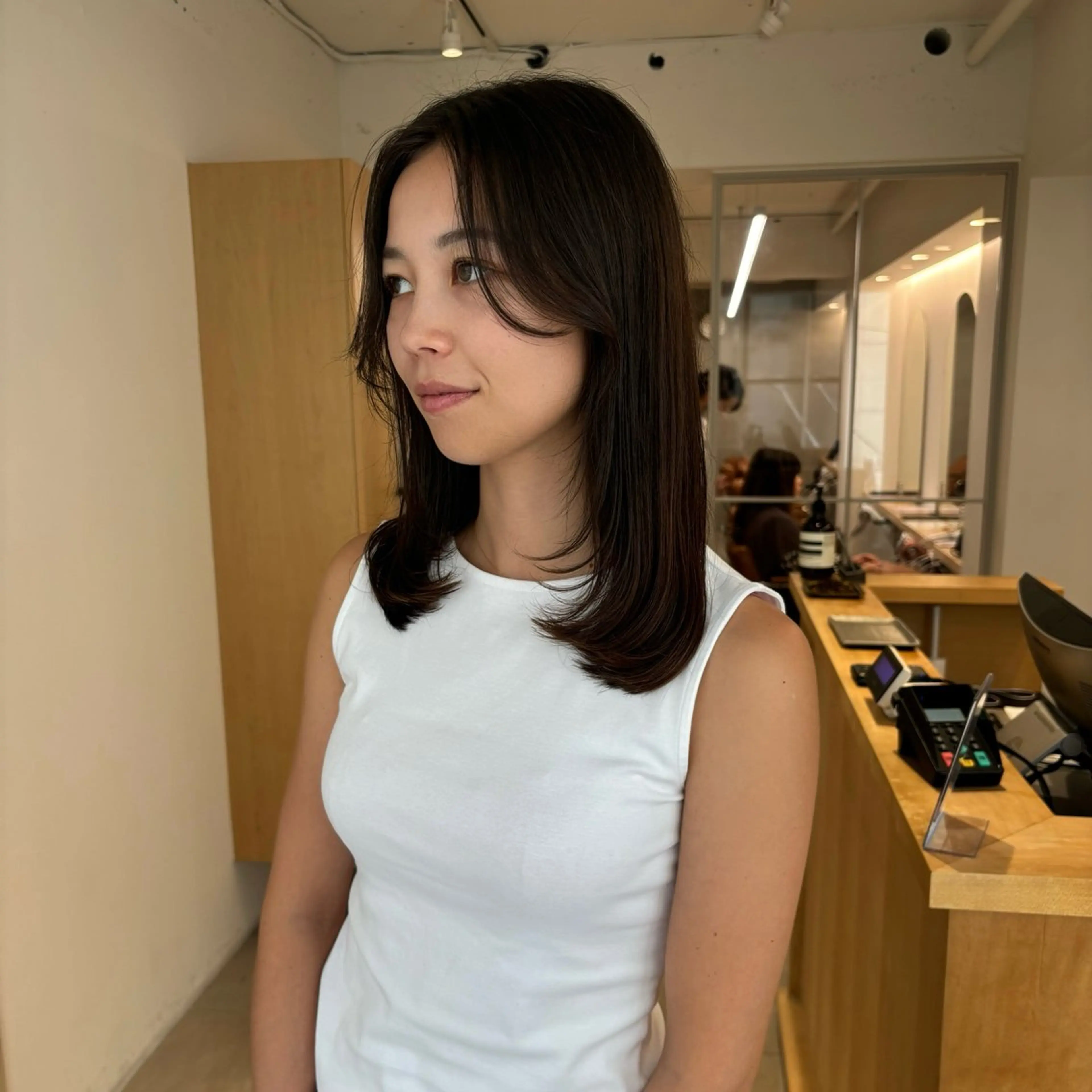 ミディアム 顔まわりレイヤー レイヤーカット お洒落パーマ/ボブ ❄️Tomoka❄️のヘアスタイル