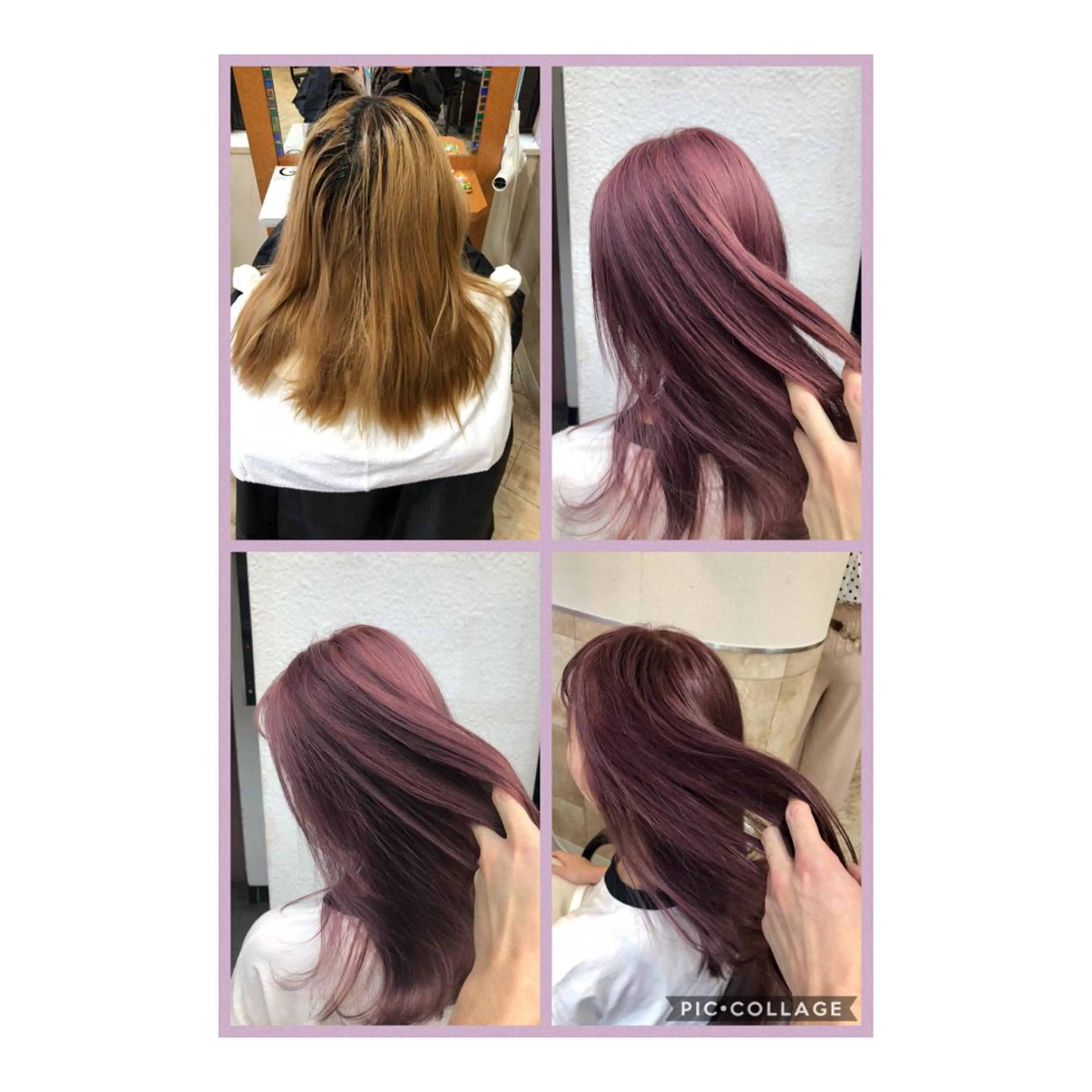 セミロング カラー ブリーチ ラベンダーカラー ラベンダーピンク ピンクカラー TRUNS髪質改善所属・100%髪質改善特化 TRUNSのヘアスタイル