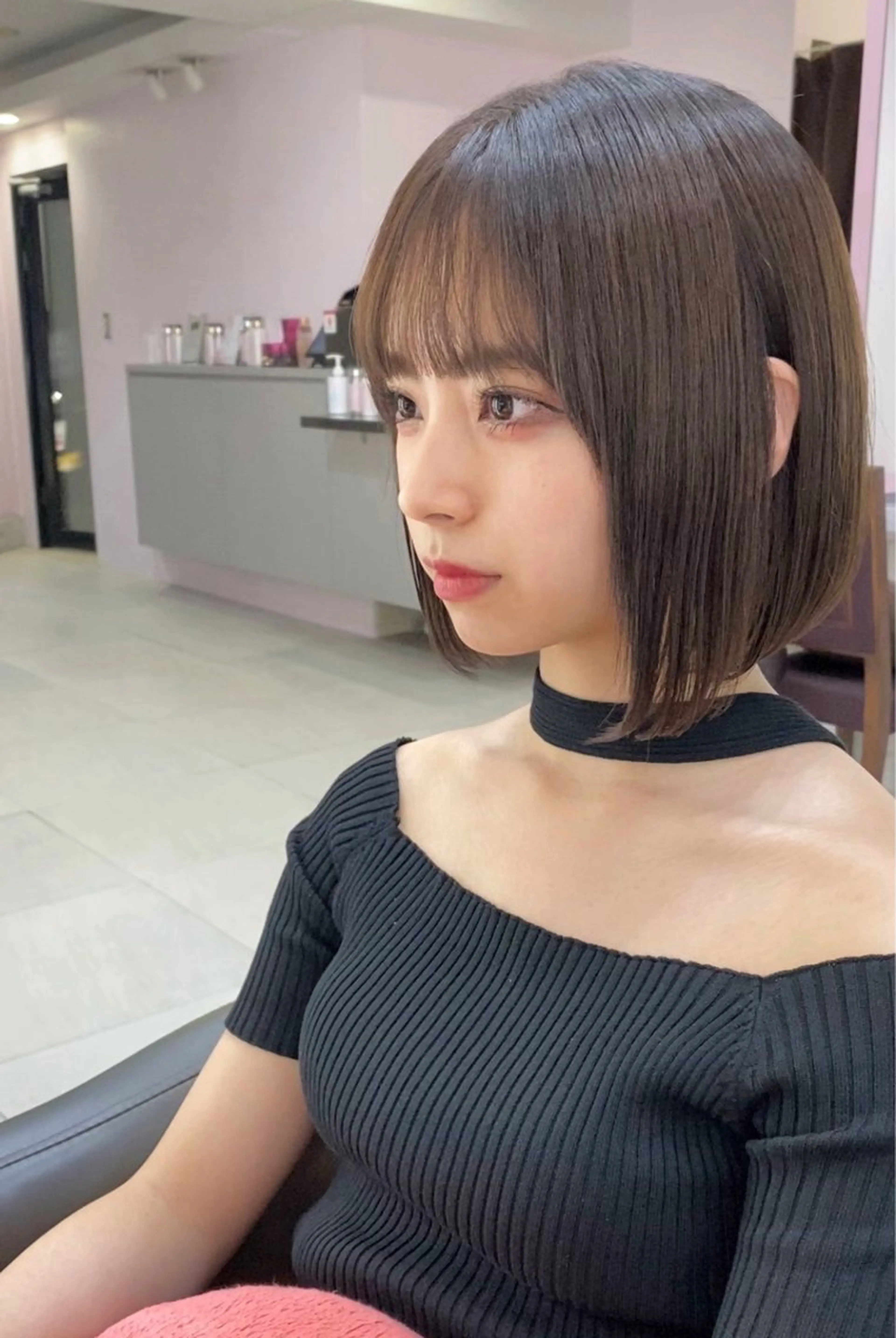 ミディアム カット ヘアカラー 縮毛矯正 ボブ/くびれボブ /植原健太のヘアスタイル