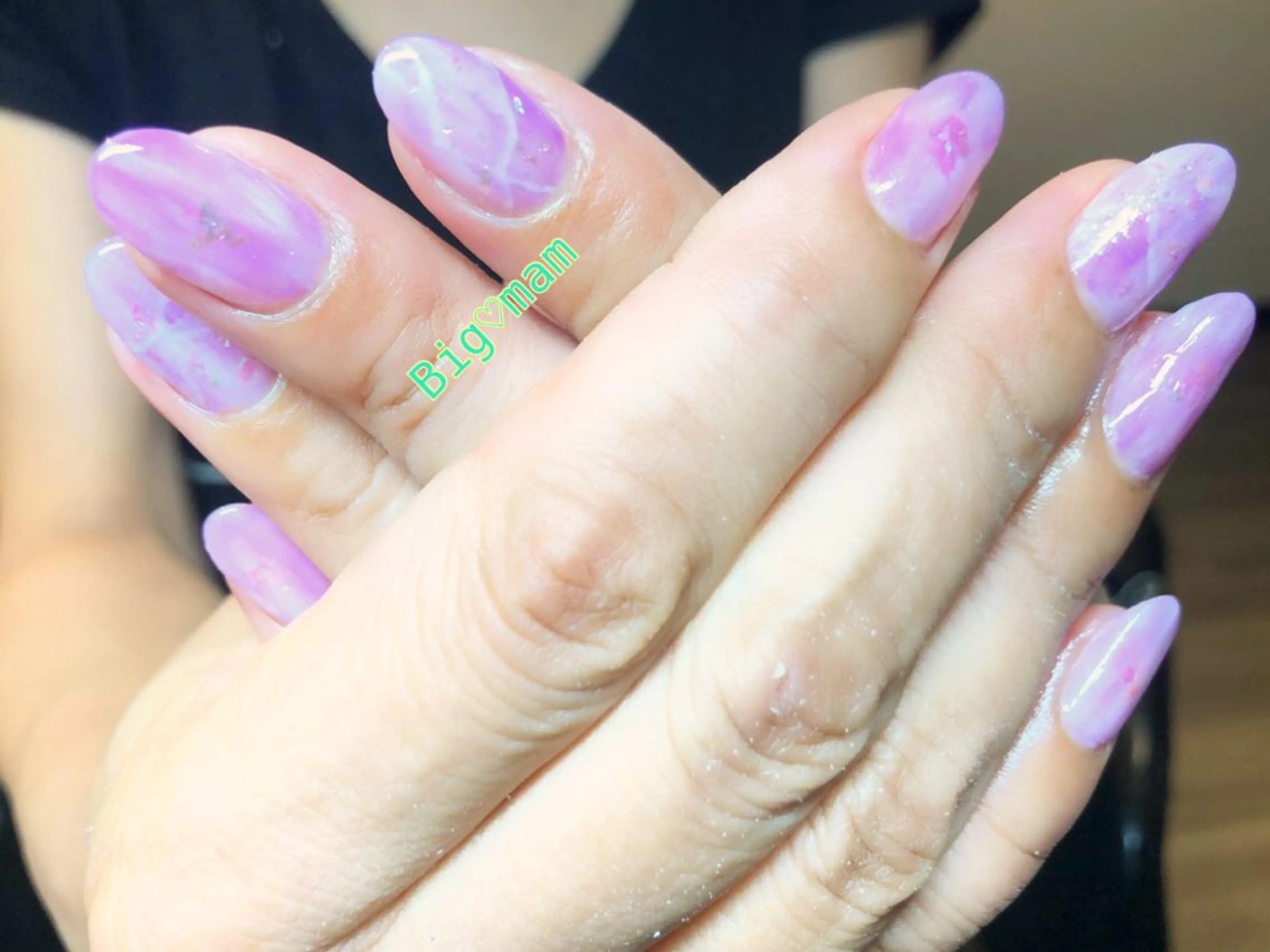 ネイル オーロラネイル 大理石ネイル(マーブル) パープル ストーンネイル ハンドネイル Big♡mam所属・Big♡mam （MAMI）のネイルデザイン