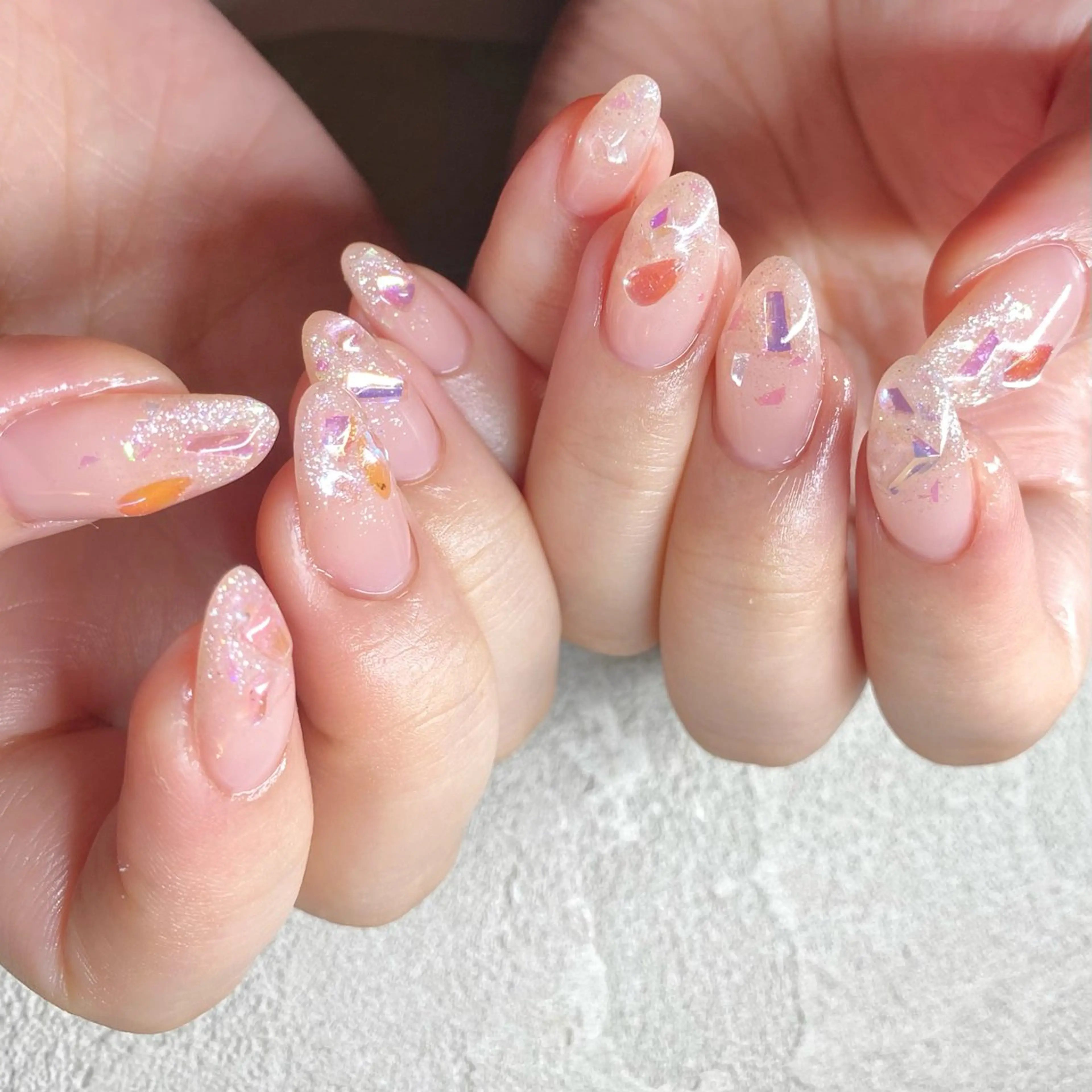 ネイル アートネイル オーロラネイル ニュアンスネイル 冬ネイル ハンドネイル 山田 貴子のネイルデザイン