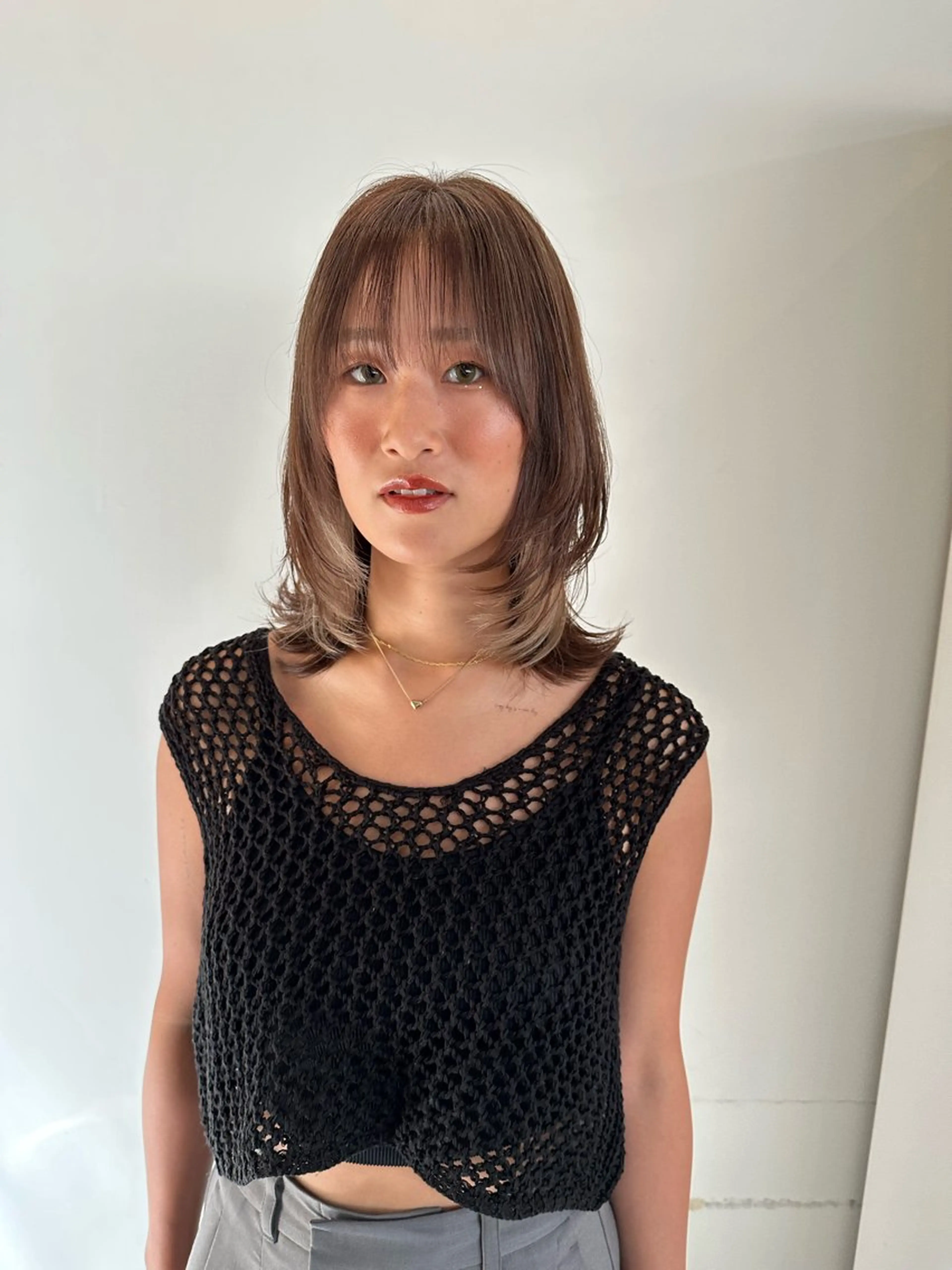 セミロング カラー ヘアアレンジ ショートボブ ブリーチ インナーカラー ブリーチなしカラー ボブ SAKURA表参道所属・切りっぱなしボブ/ デザインカラー店長のヘアスタイル