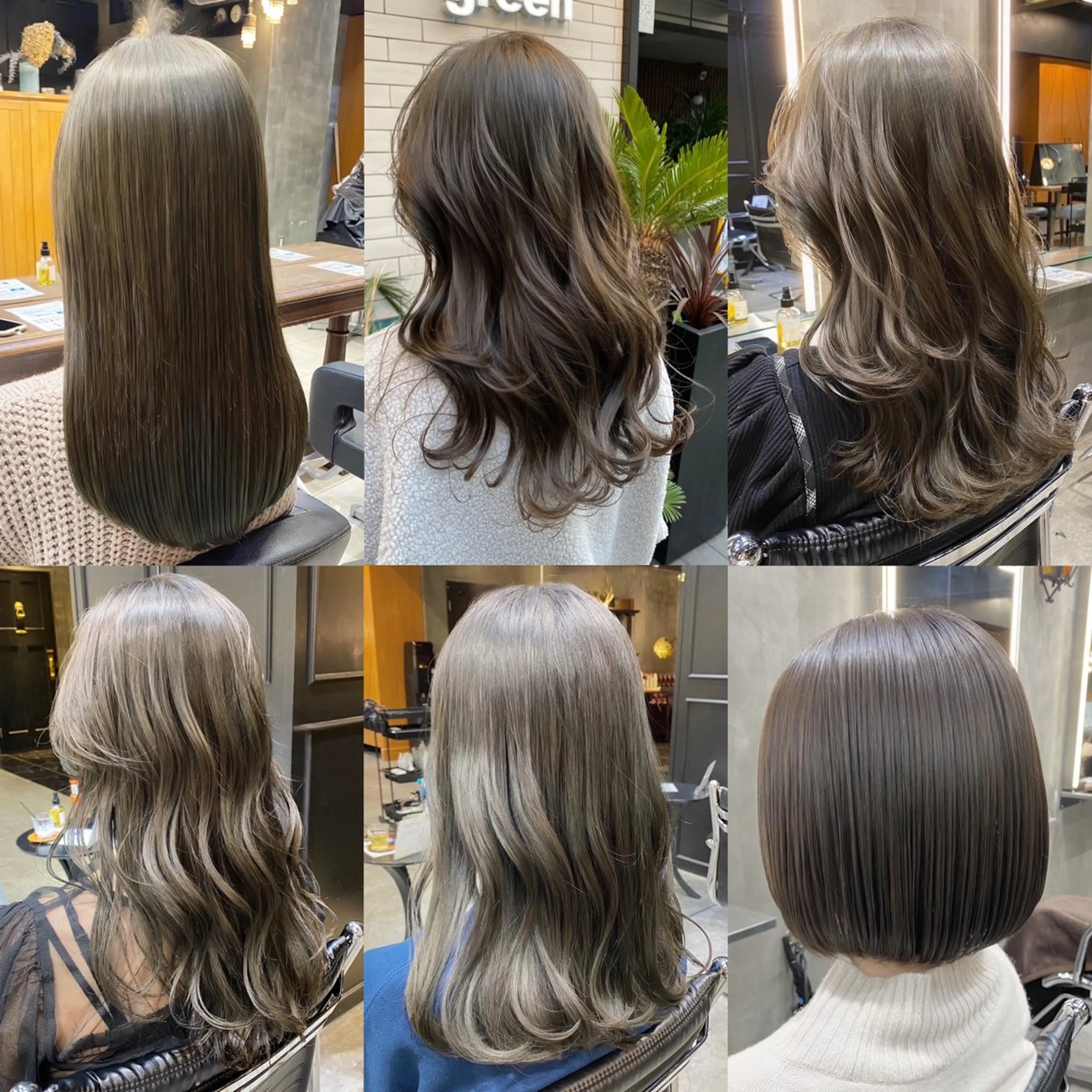 セミロング カラー グレージュ カーキグレージュ ブリーチなしダブル カラー🧸🐺陽介のヘアスタイル