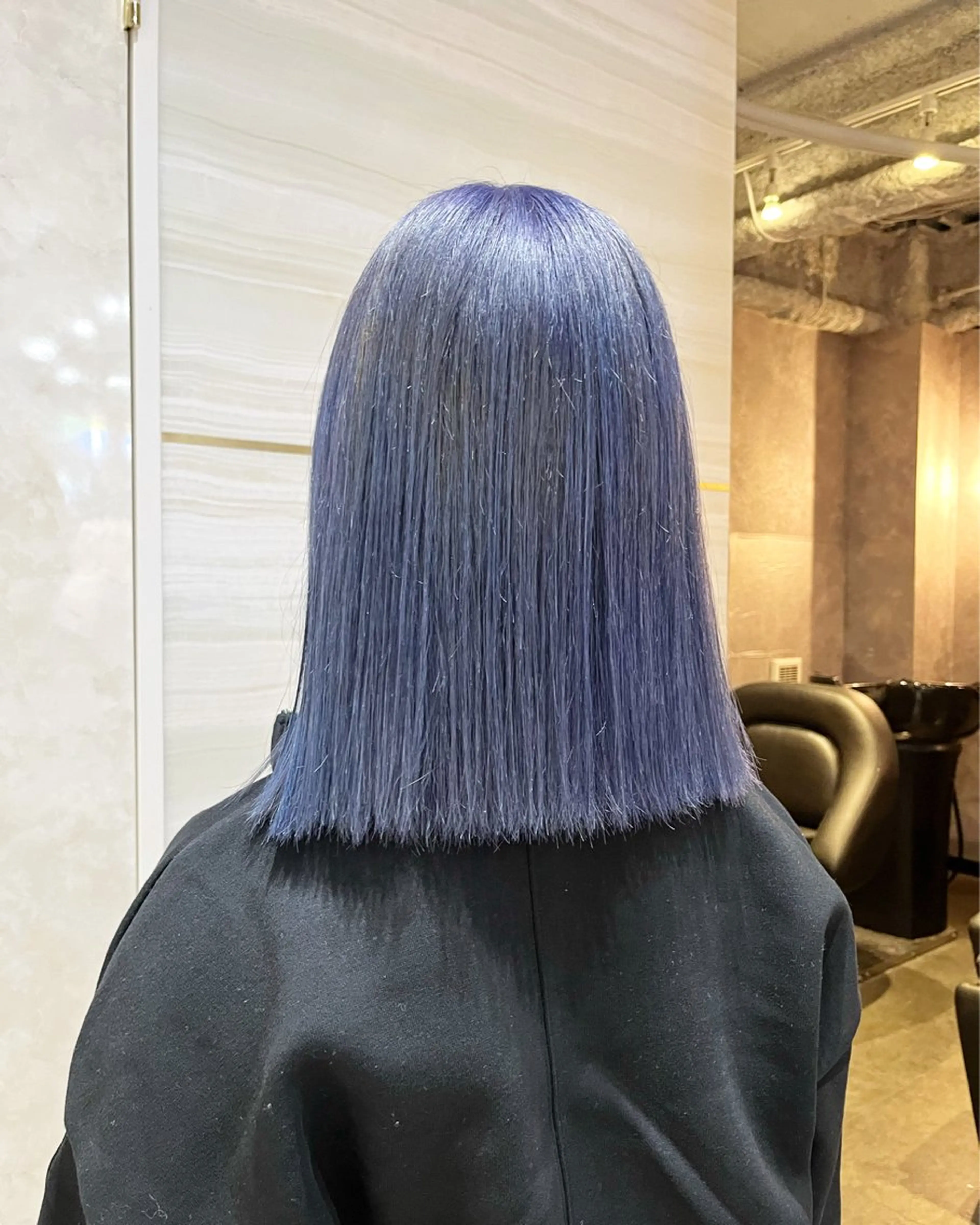 ミディアム カラー ブリーチ ブルーカラー ブルーラベンダー ケアブリーチ ラベンダーカラー 💙Ami💙 elubylovisのヘアスタイル