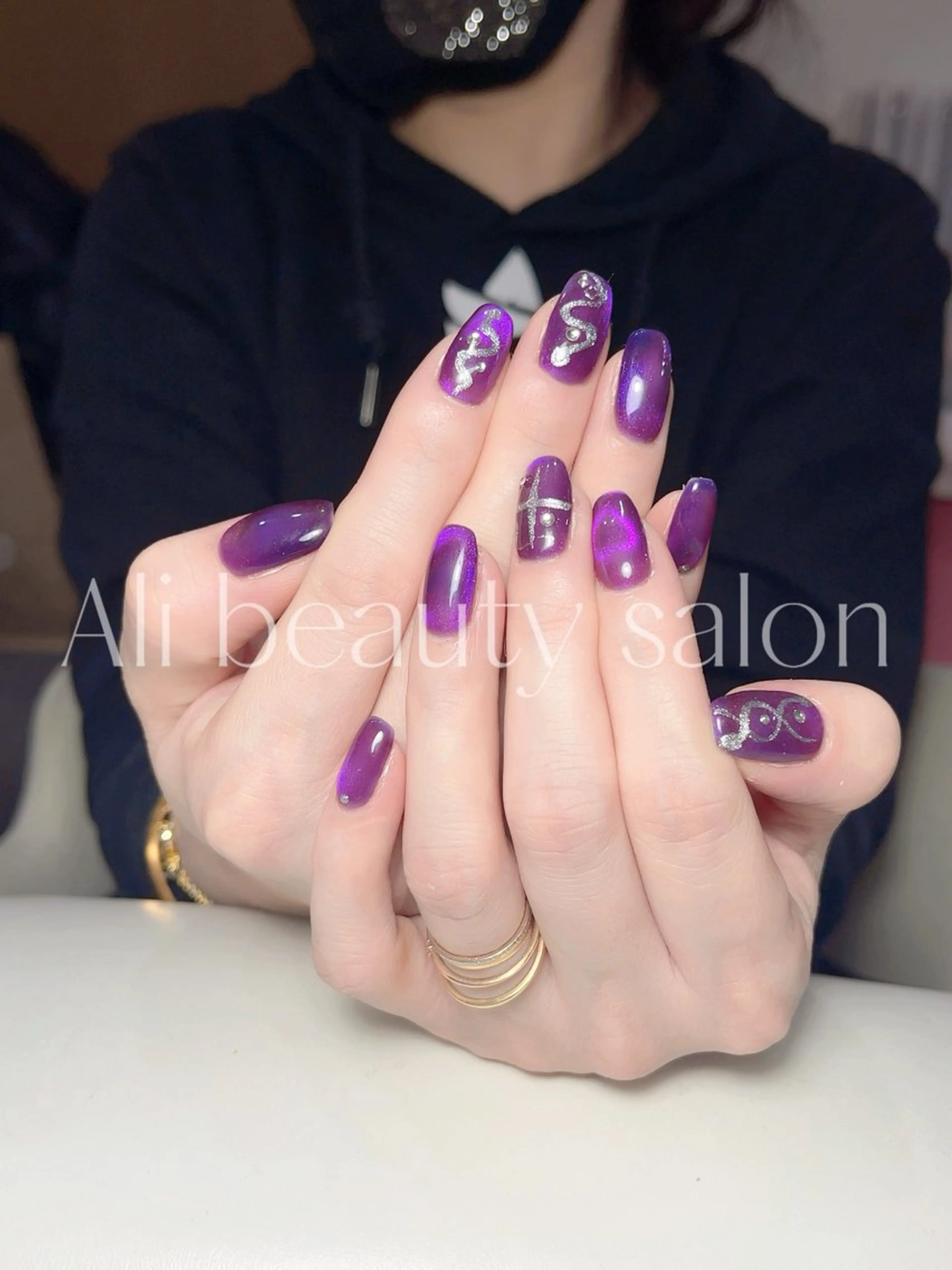 ネイル ハート マグネットネイル ハンドネイル Ali 新小岩 ネイル専門のネイルデザイン