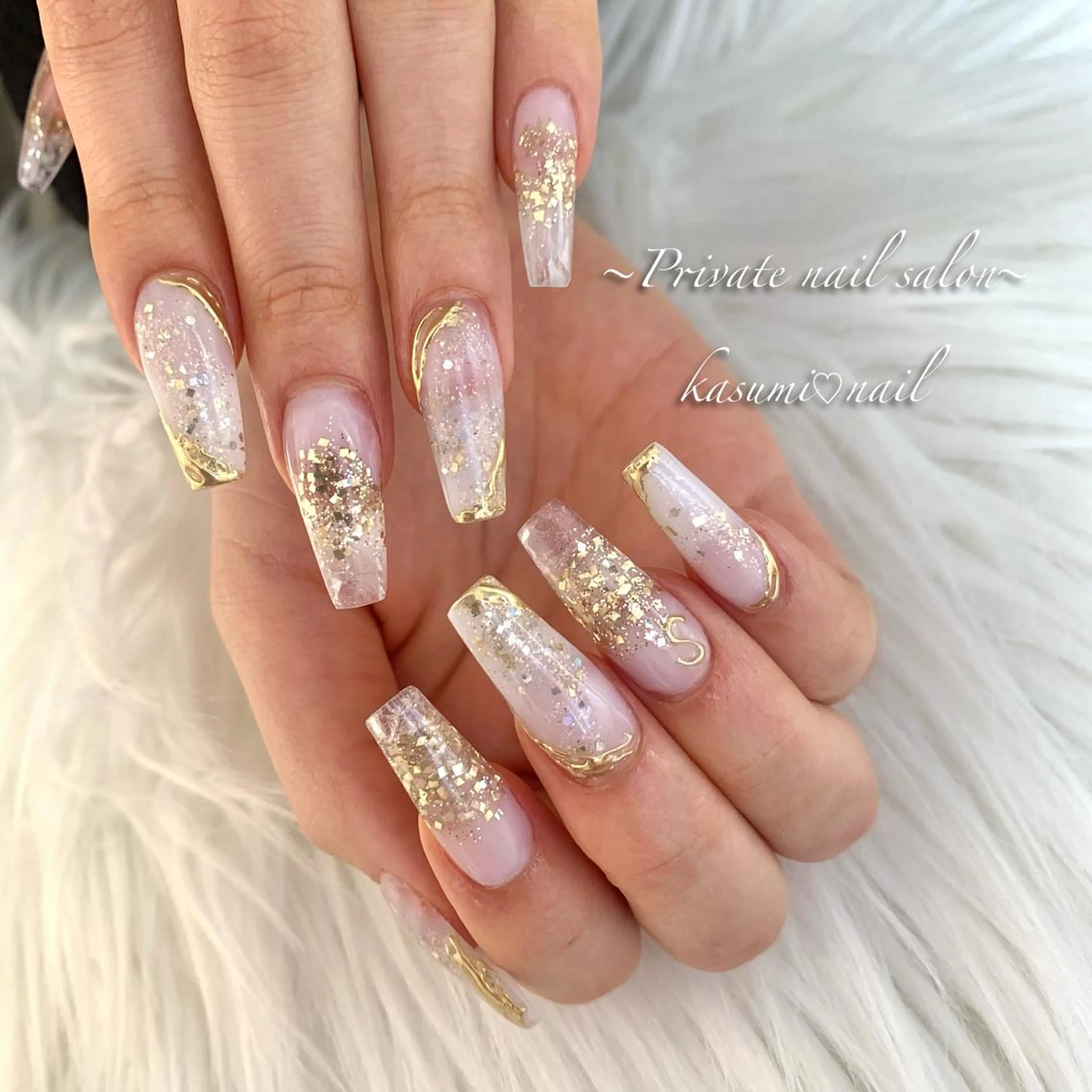 ネイル アートネイル ラメ(グリッター) マグネットネイル ミラーネイル 持ち込み KASUMI♡ Nailのネイルデザイン