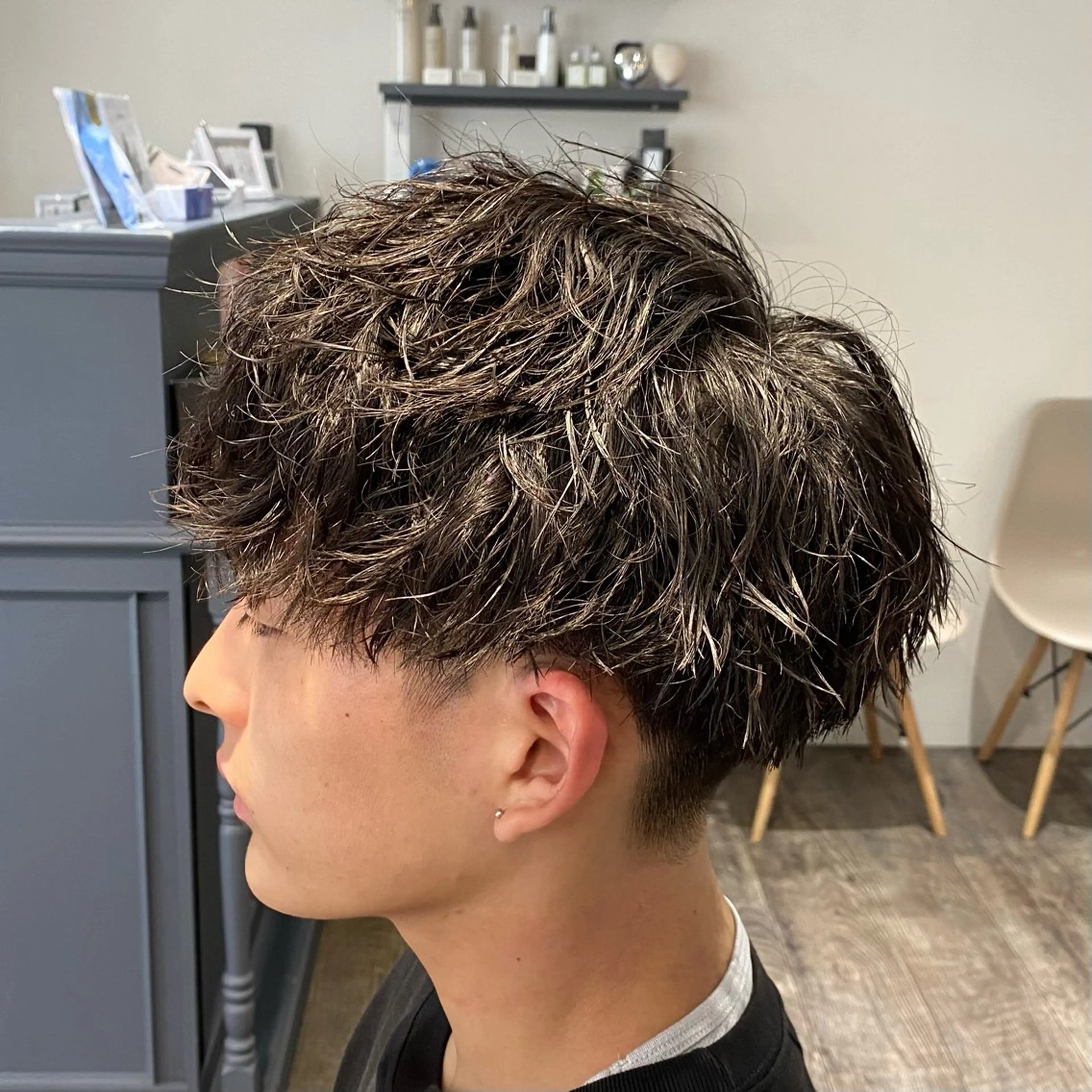 ショート パーマ メンズ カット パーマ 江﨑 翔のヘアスタイル