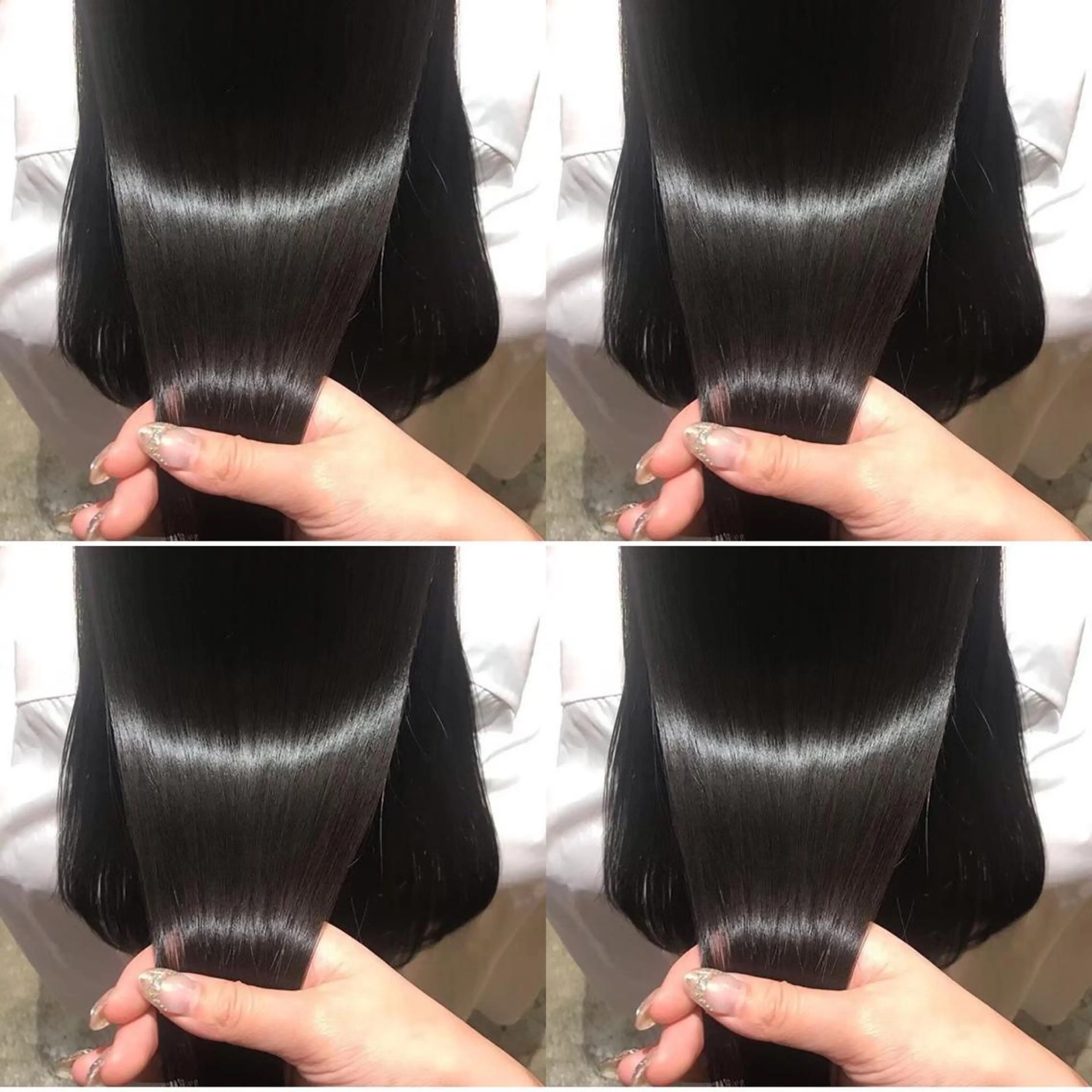 ロング カラー 黒髪 ブルーカラー ブルーブラック 韓国レイヤー ×髪質改善✨純大のヘアスタイル