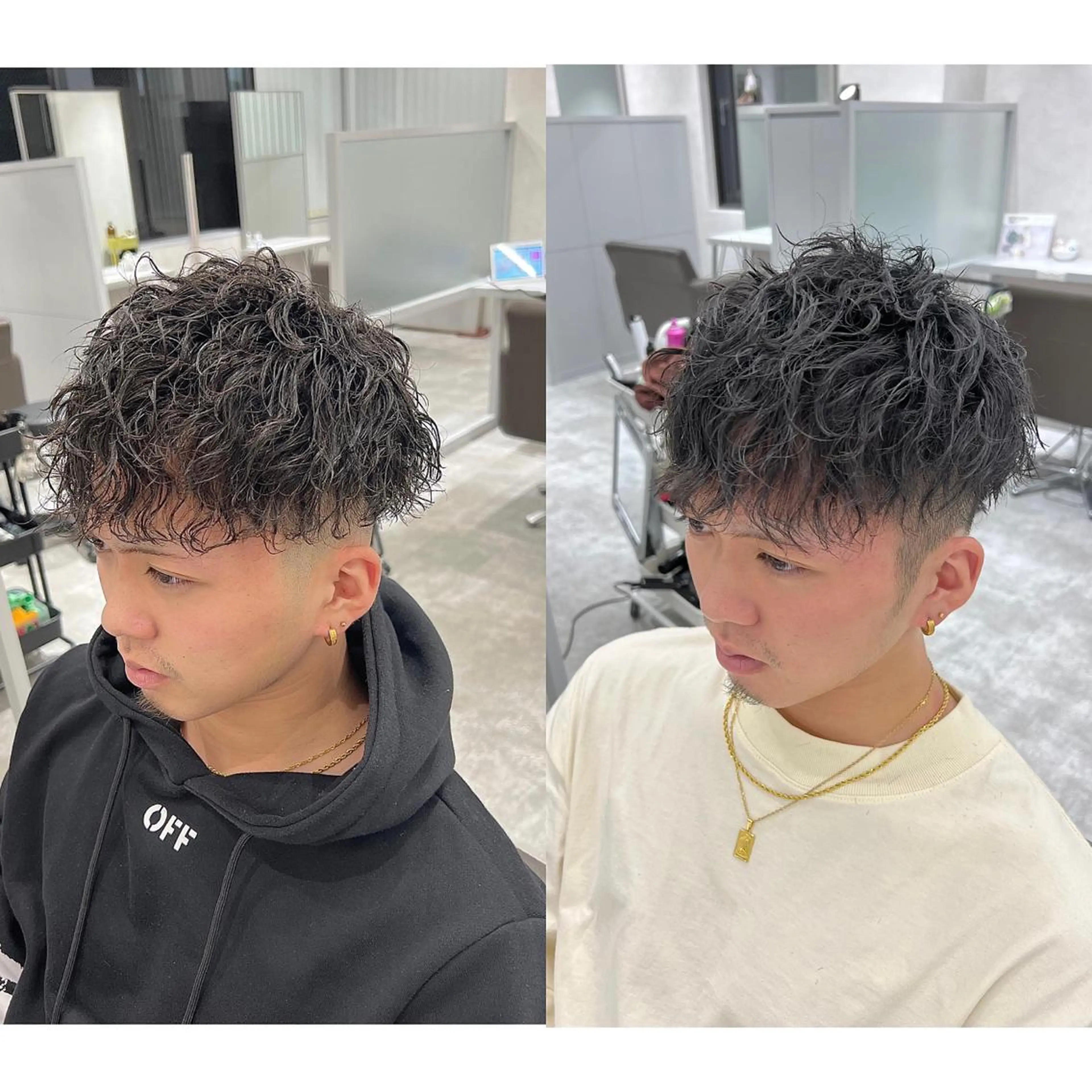 ショート カラー パーマ メンズ kiitos所属・関西センターパート メンズモデル募集のヘアスタイル